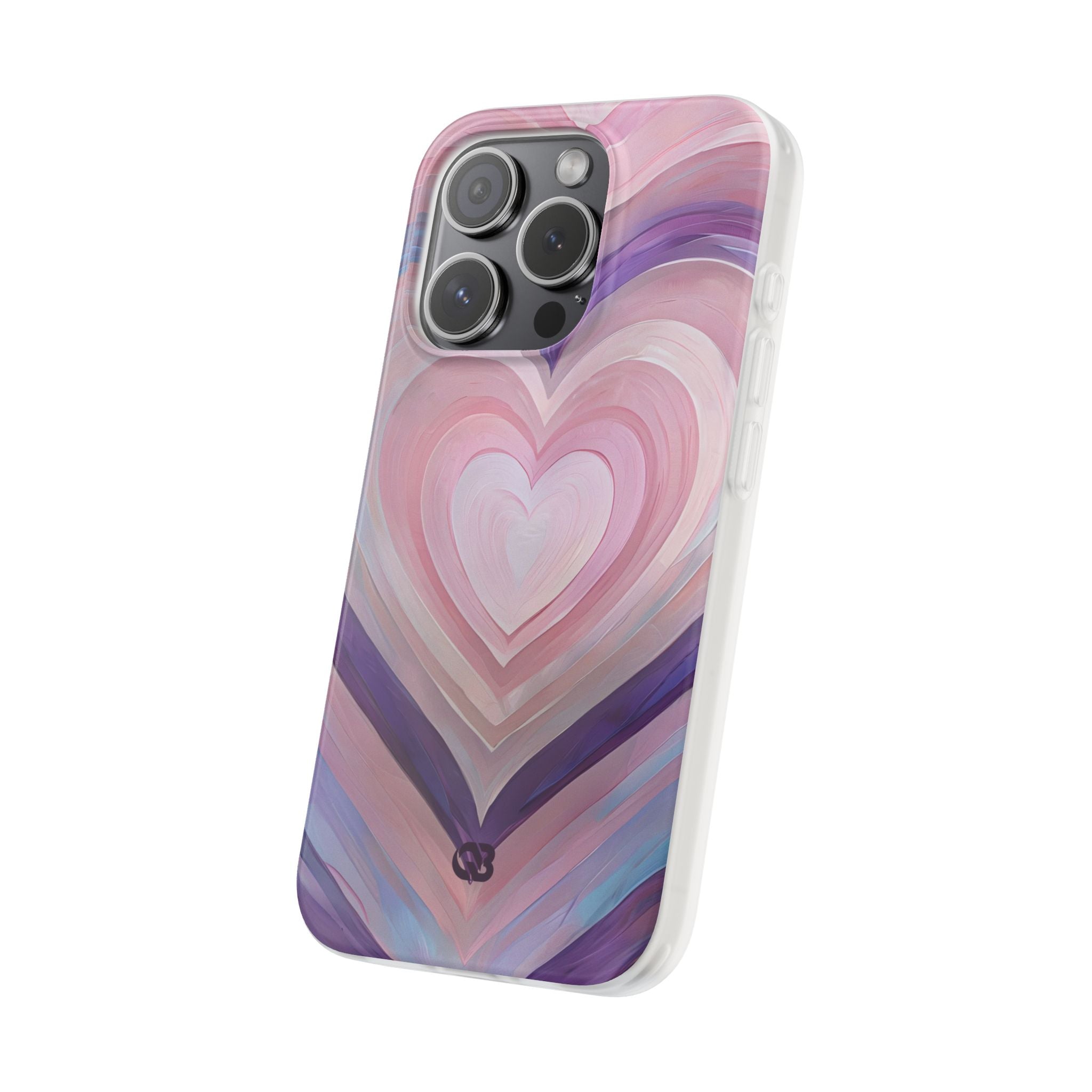 Lavender Pulse Hearts · Soft Mobilskal för iPhone