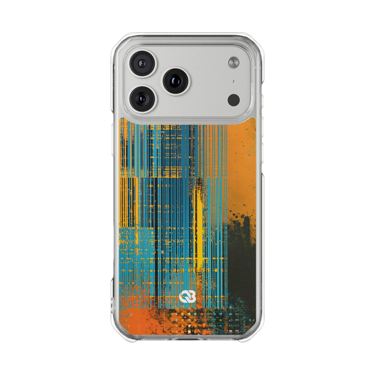 Cyber Glitch Stream · Clear Impact Magnetic Phone Case for iPhone · Teal