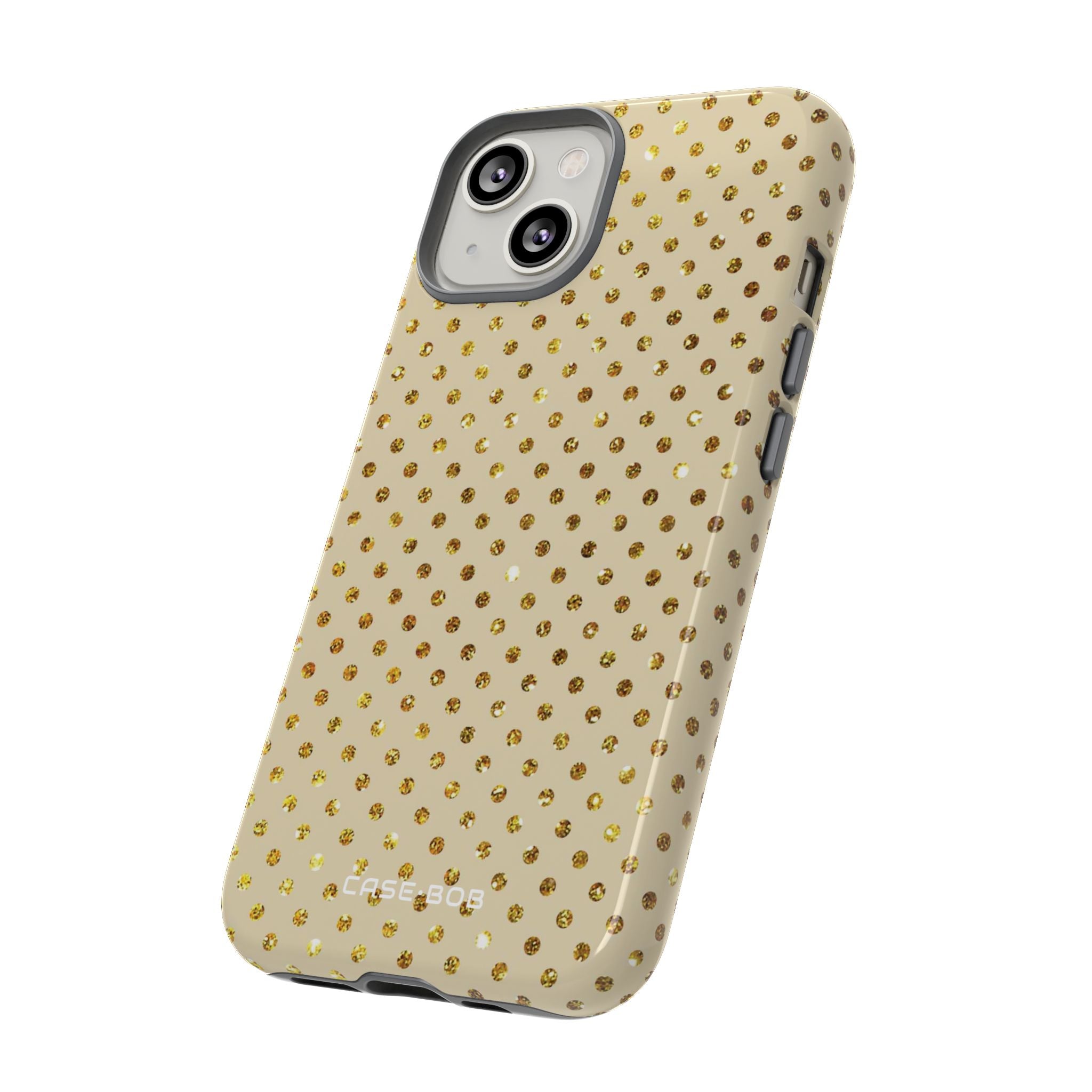 Guldglittergitter iPhone 14 Cover - Tough