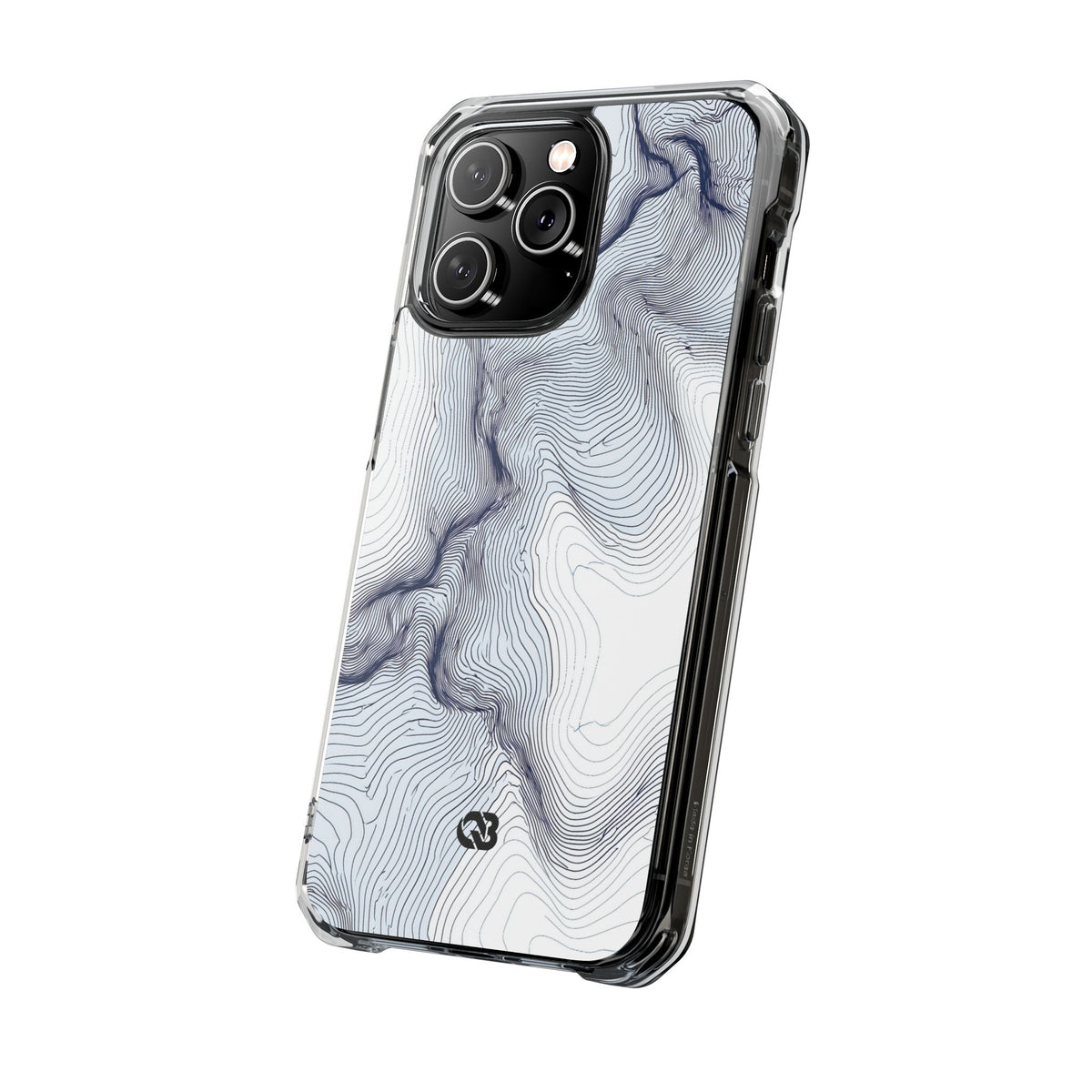 White Impact MagSafe Phone Case for iPhone - Nordic Ridge Topo