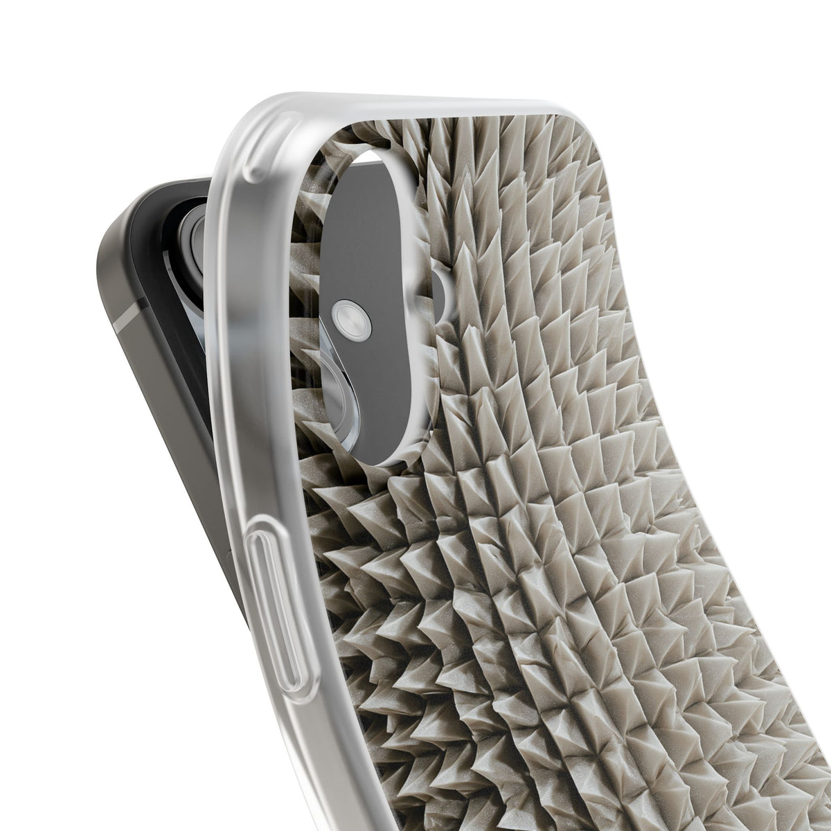 Beige Lite Phone Case for iPhone - Bone Spiked Grid