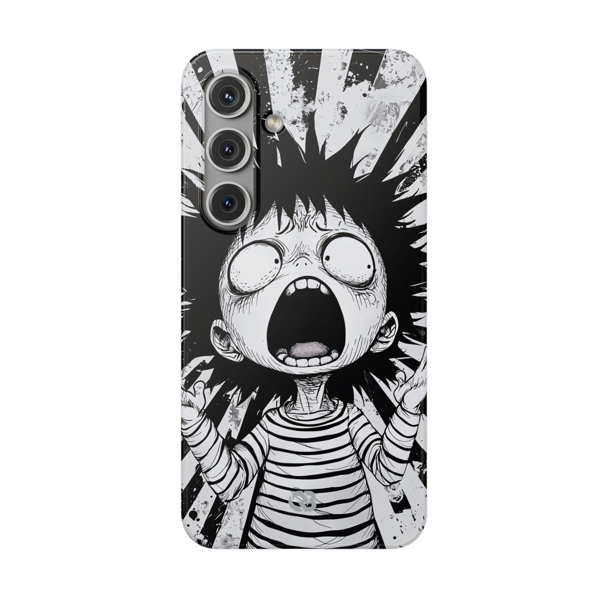Chaotic Monochrome Scream · Soft Telefoncover for Samsung