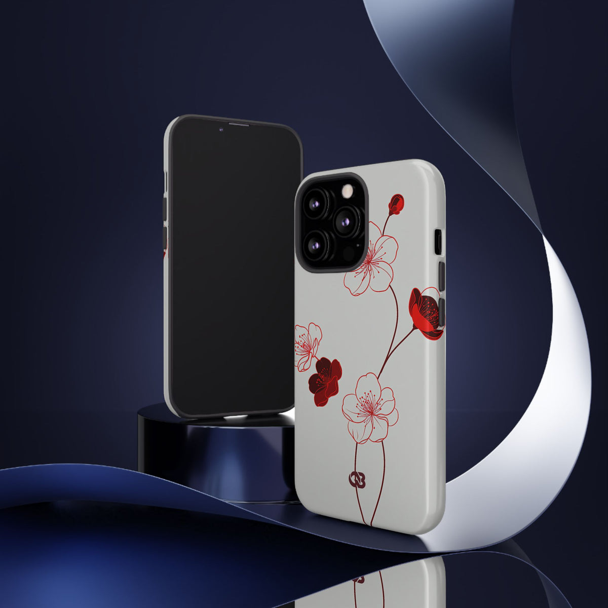 Crimson Sakura Blossom · Tough Phone Case for iPhone · Red