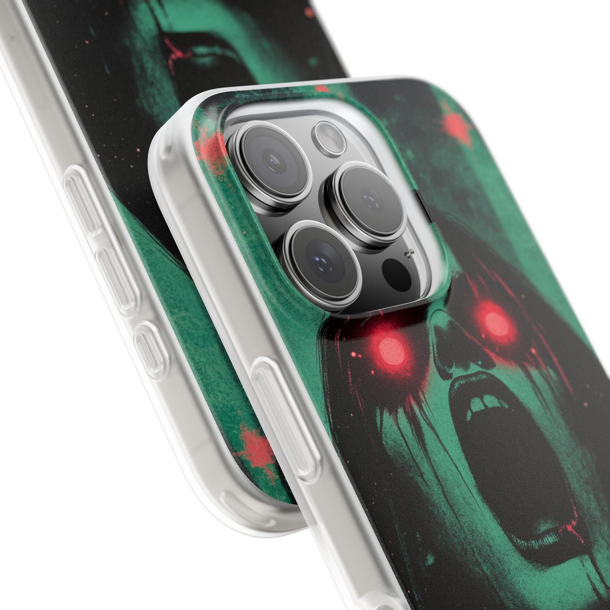 Crimson Emerald Scream · Soft Phone Case for iPhone