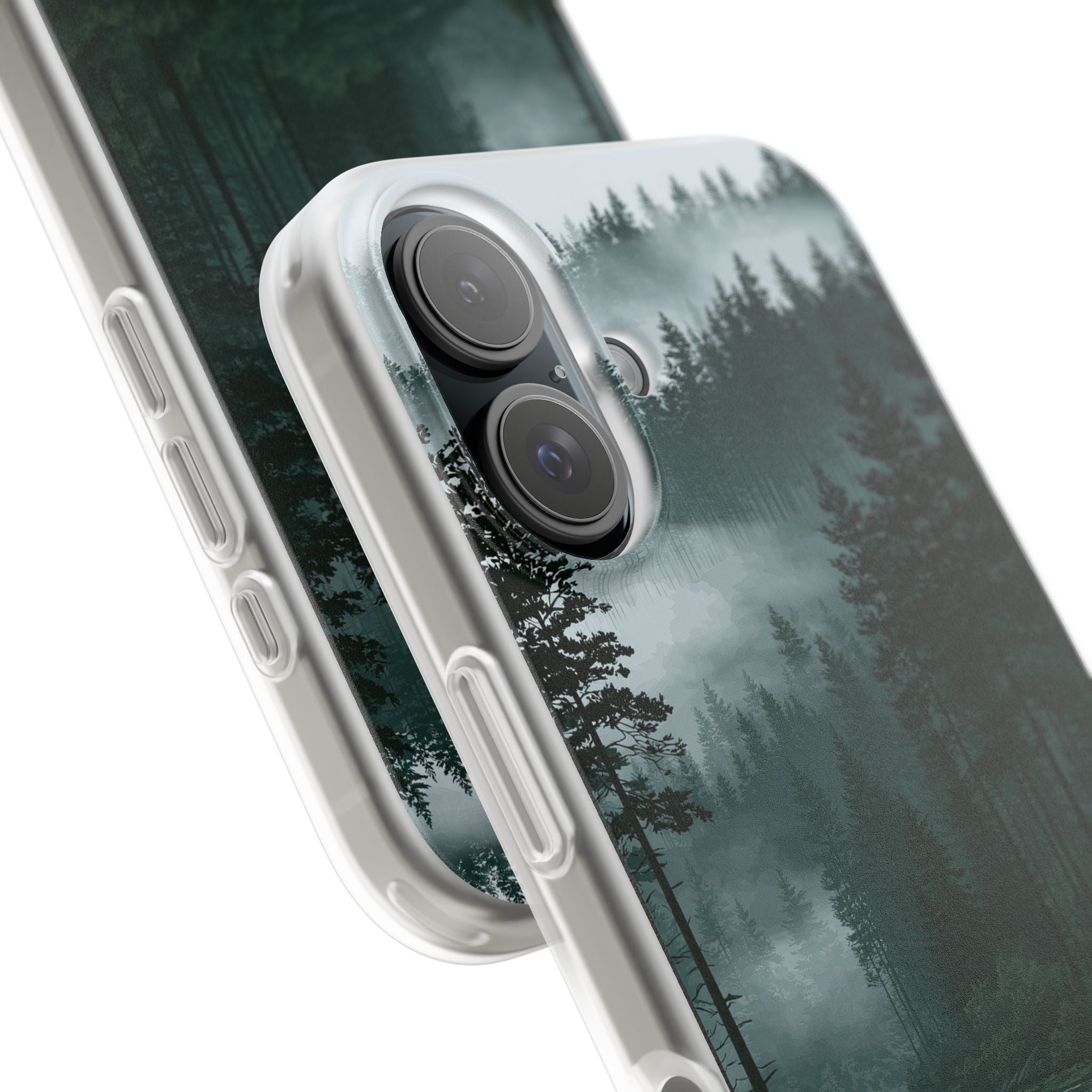 Green Lite Phone Case for iPhone - Misty Evergreen Mirror