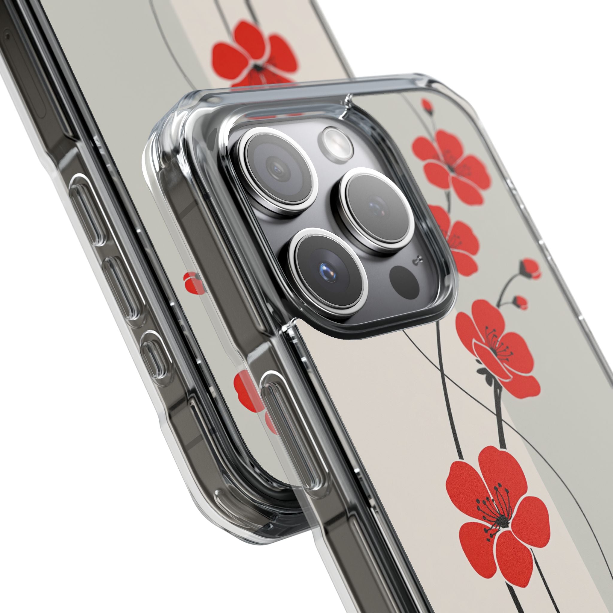 Red Impact MagSafe Phone Case for iPhone - Crimson Plum Ink