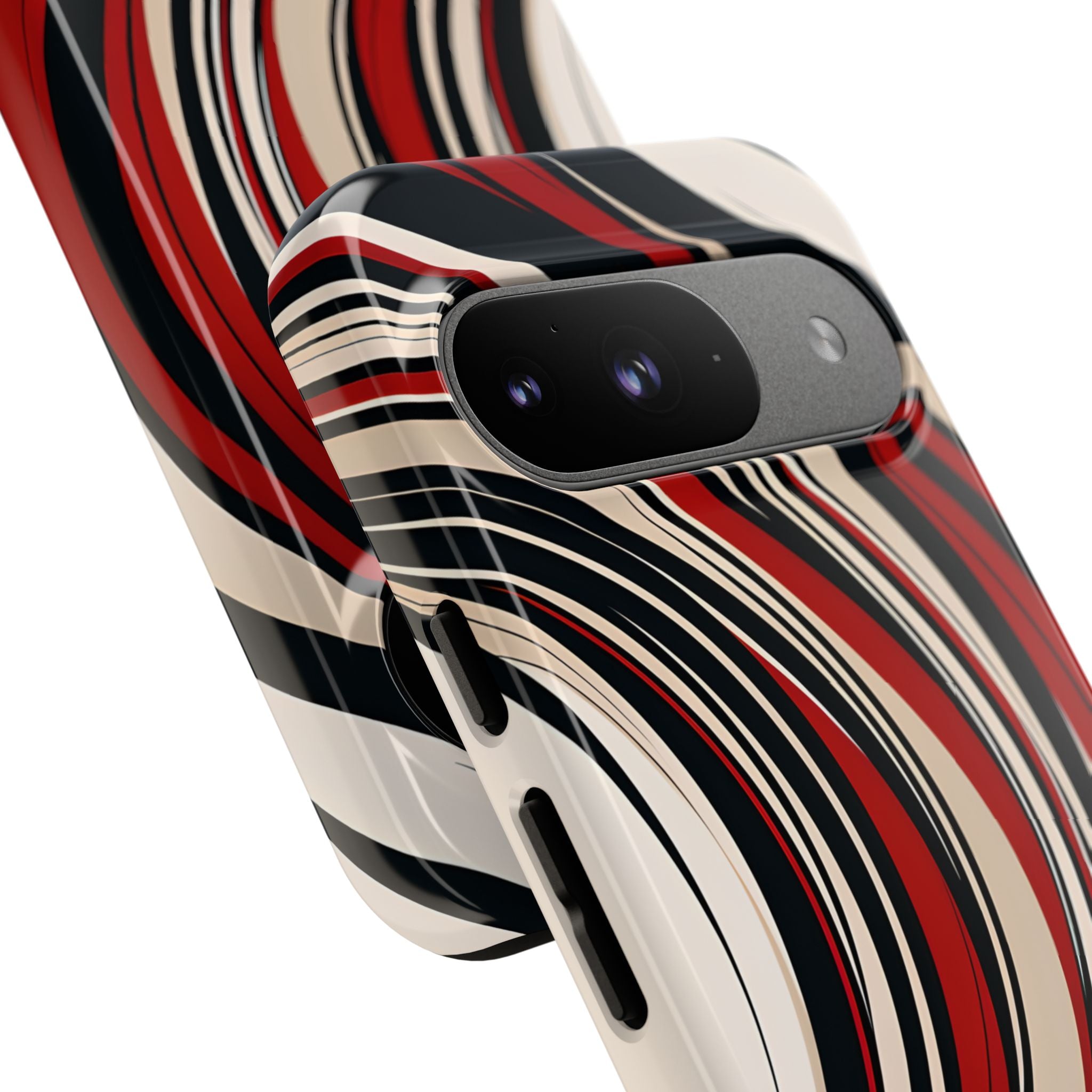 Crimson Flow Waves · Tough Coque de téléphone pour Google Pixel