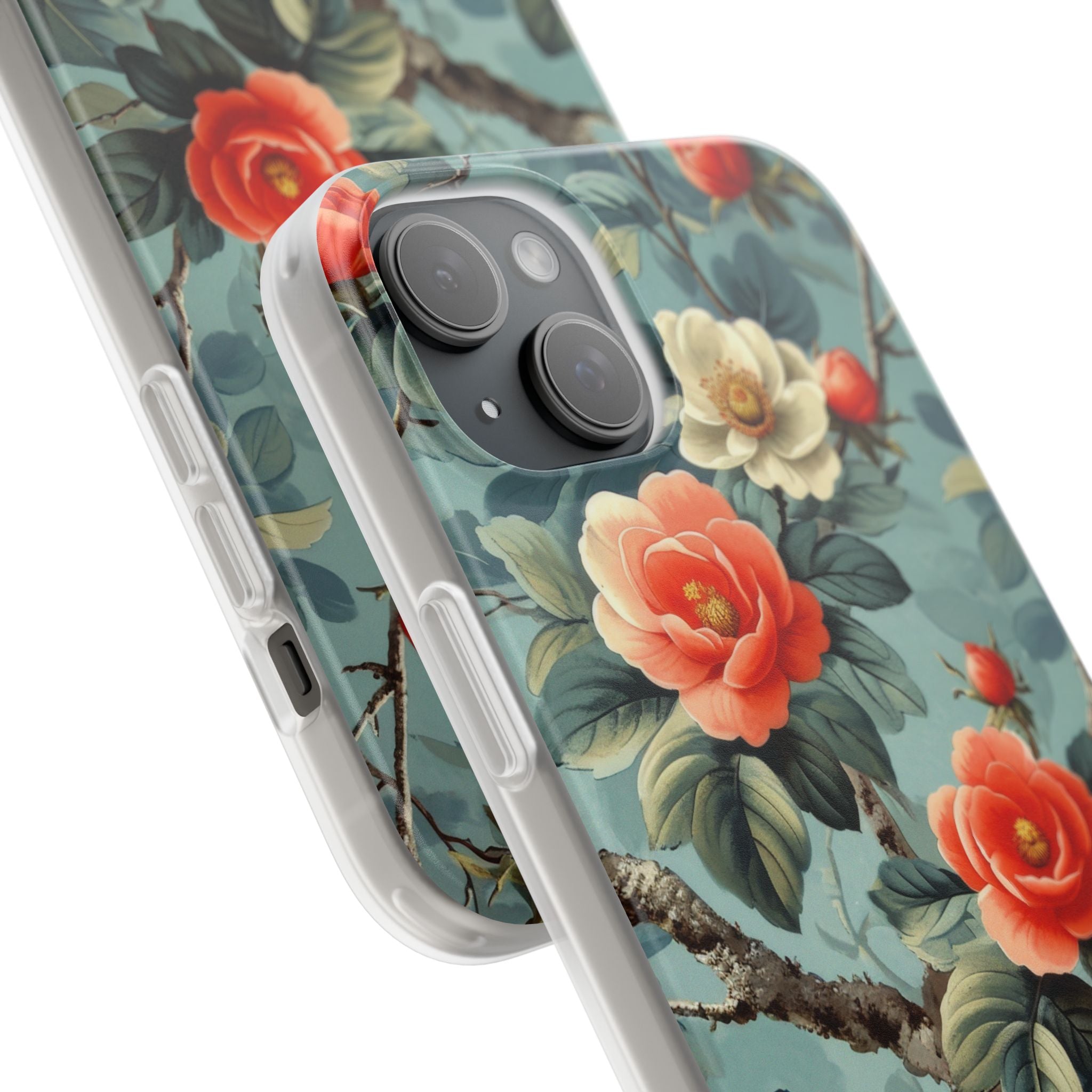 Coral Bloom iPhone 15 Plus Cover - Blød