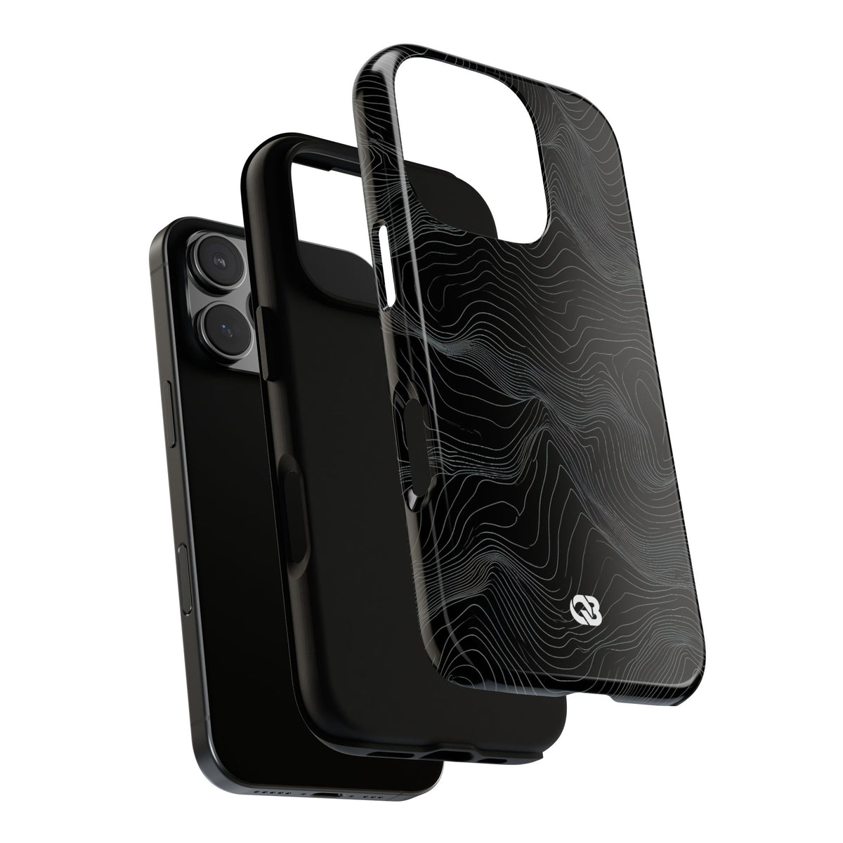Obsidian Contour Elevation · Tough Phone Case for iPhone · Black