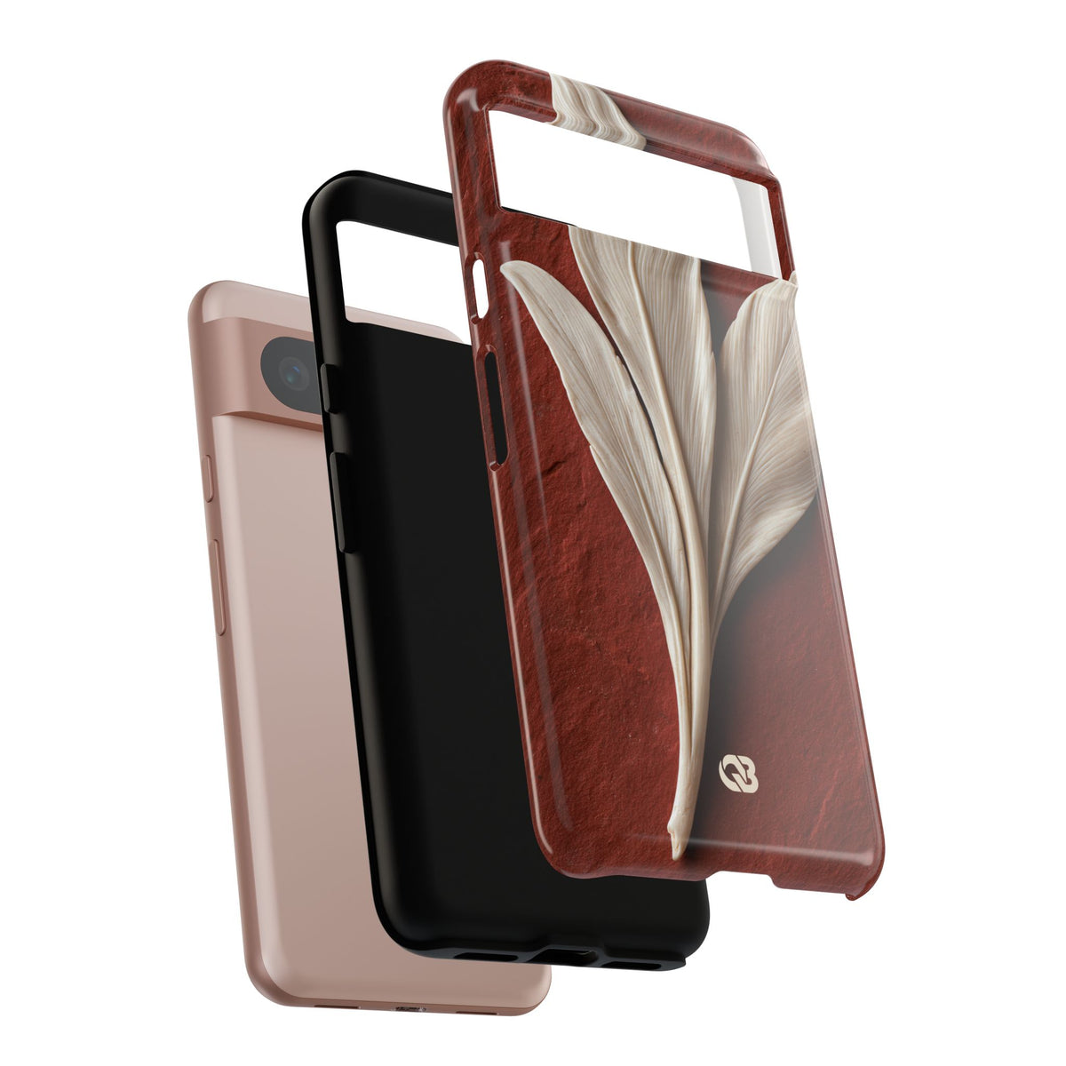 Carved Ivory Plume · Tough Phone Case for Pixel · Red