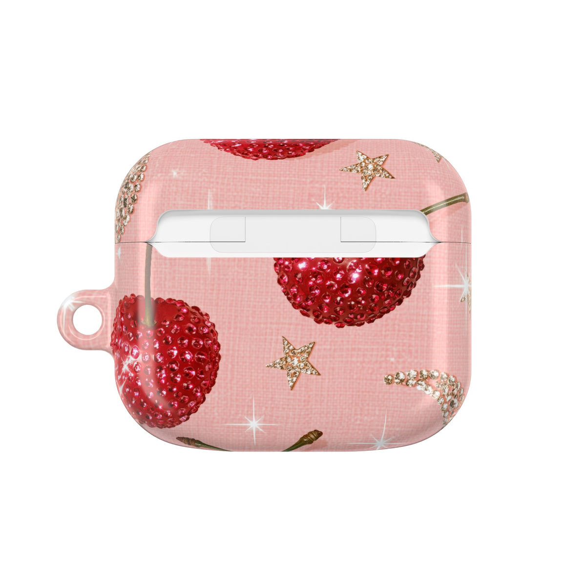 Bedazzled Ruby Cherries · Hard Case for AirPods & AirPods Pro · Pink