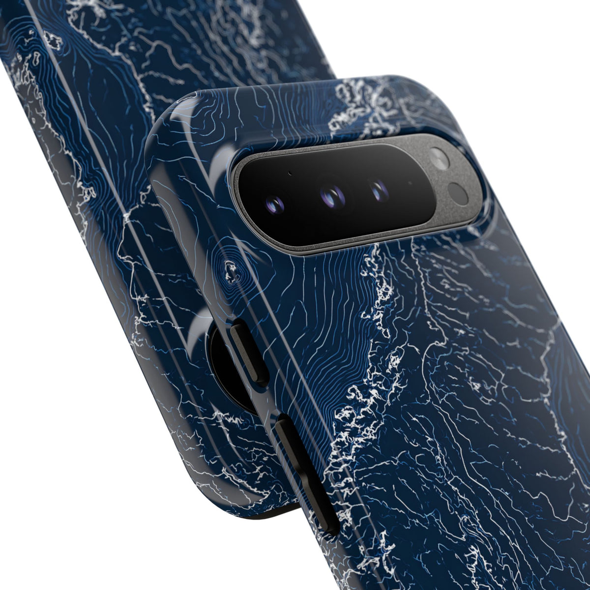 Nordic Contour Chart · Tough Phone Case for Pixel · Blue