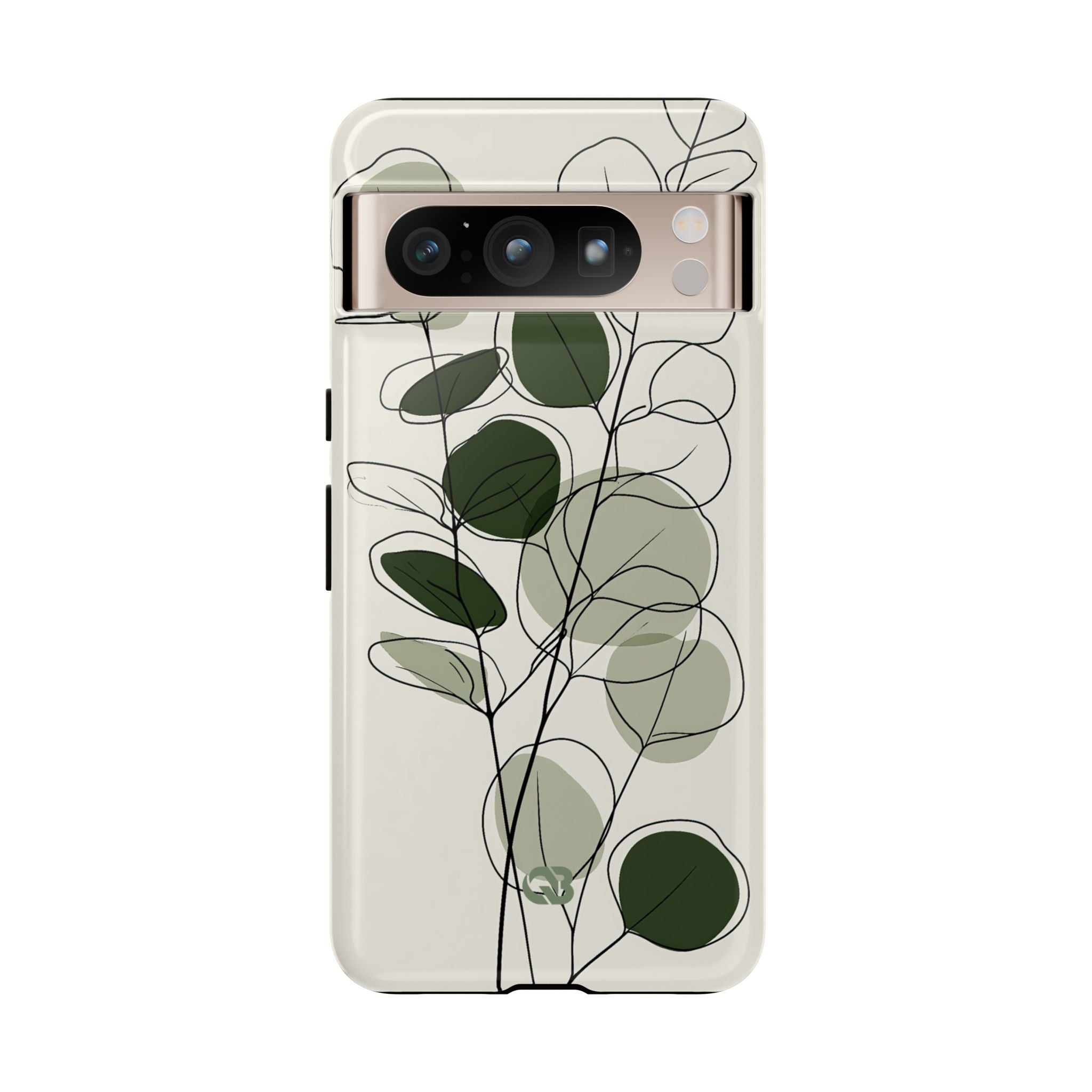 Green Tough Phone Case for Google Pixel - Muted Eucalyptus Sketch
