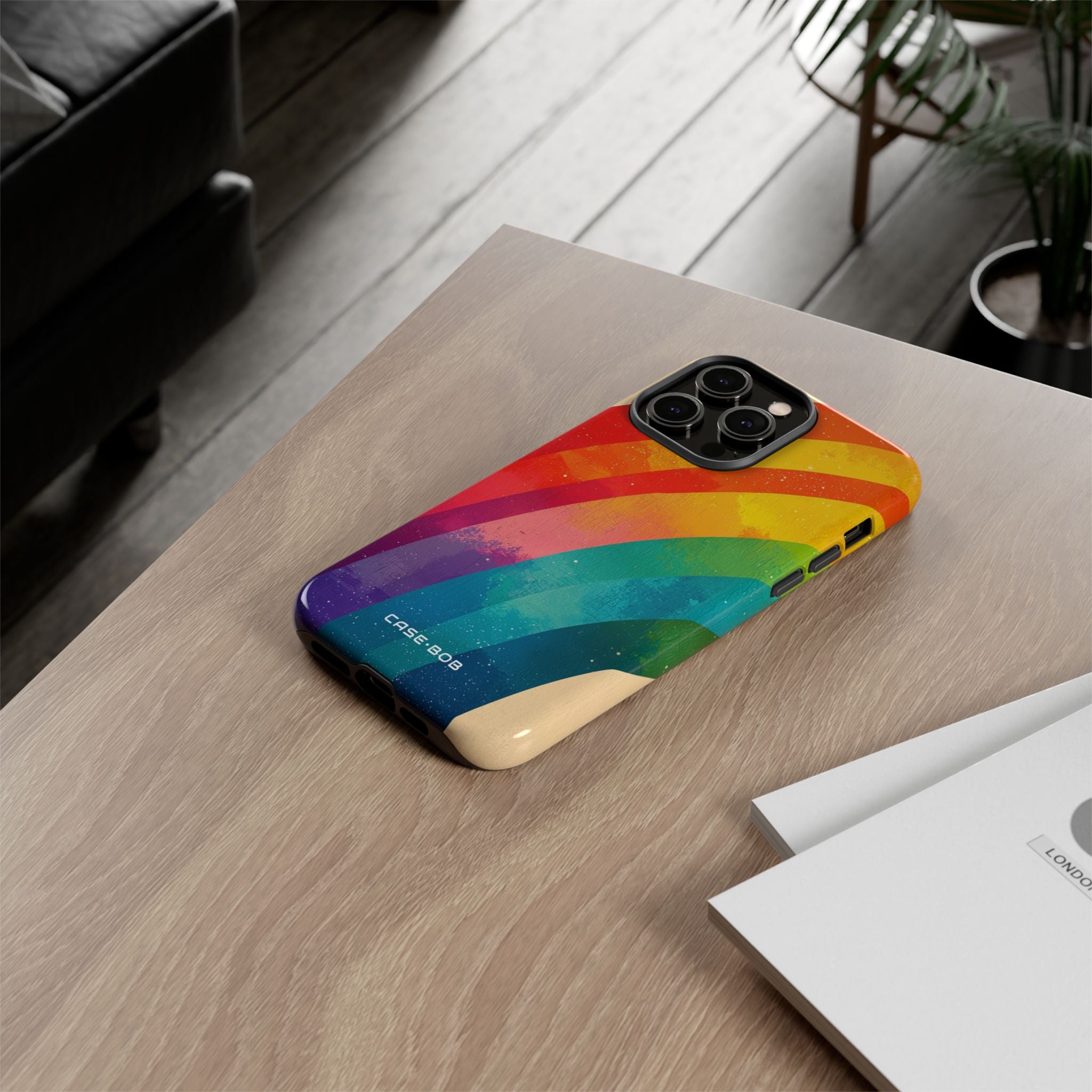Textured Rainbow Arc iPhone 14 Pro Max Case - Tough