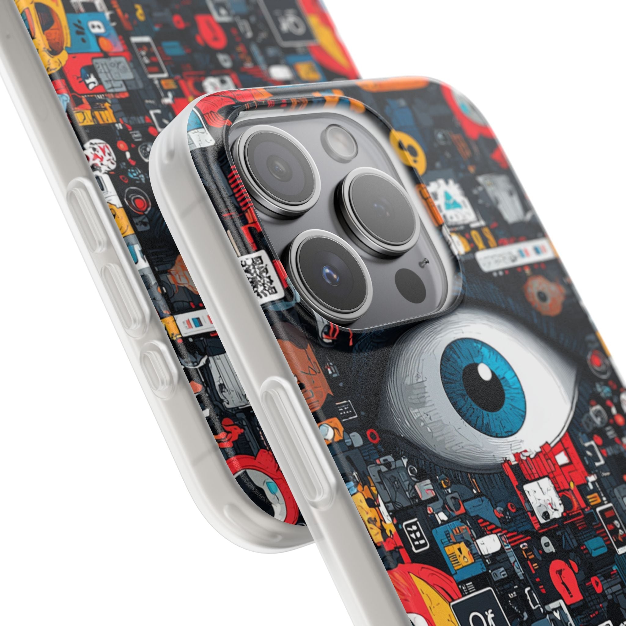 Digitale Oog Blauw iPhone 15 Pro Cover - Zacht