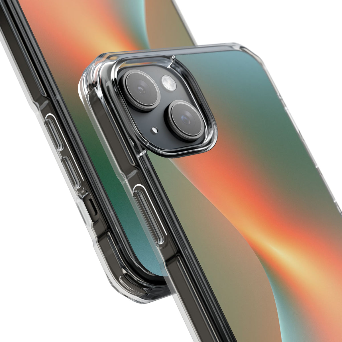 Radiant Contour · Clear Impact Magnetic Phone Case for iPhone · Orange