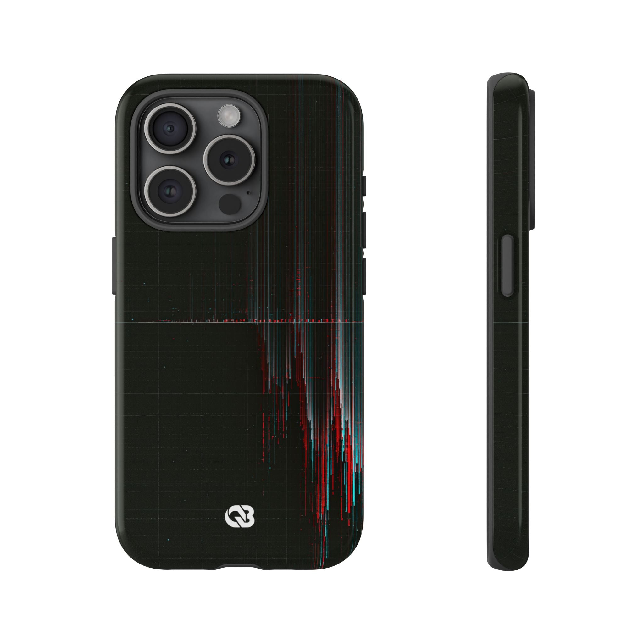 Black Tough Phone Case for iPhone - Corrupted Data Stream