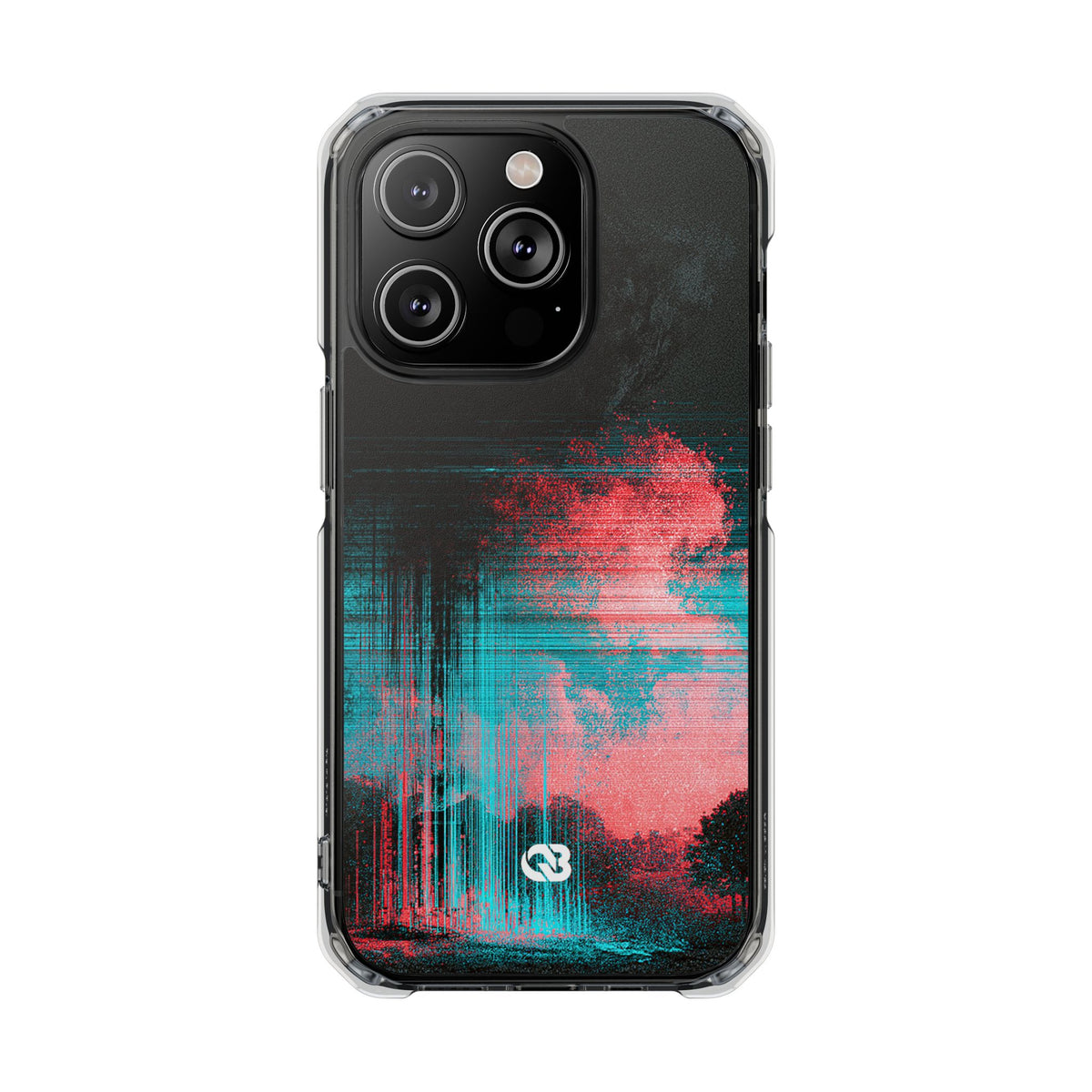 Digital Signal Drift · Clear Impact Magnetic Phone Case for iPhone · Black