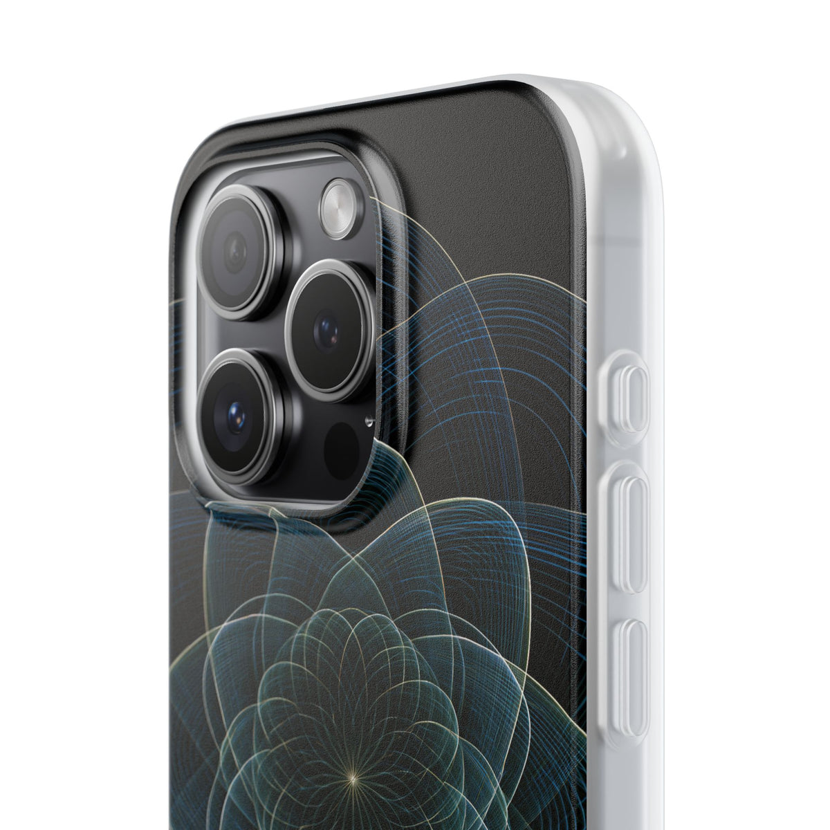 Blue Lite Phone Case for iPhone - Celestial Wireframe Bloom