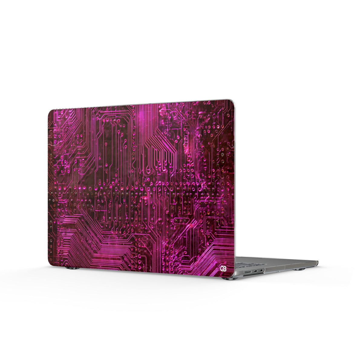 Magenta Circuit Trace · Clear Hard Case for MacBook · Pink