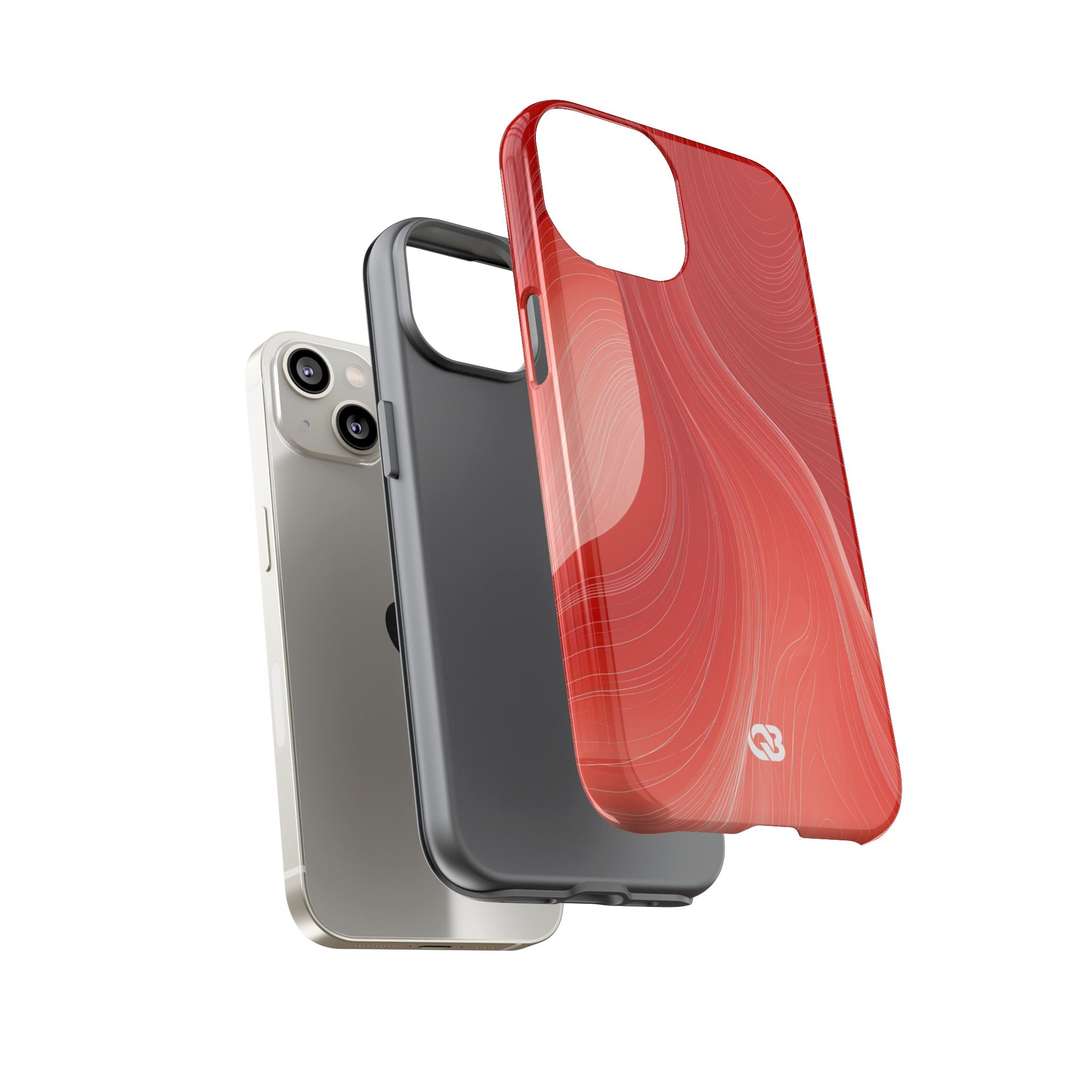 Red Tough Phone Case for iPhone - Crimson Silk Strands