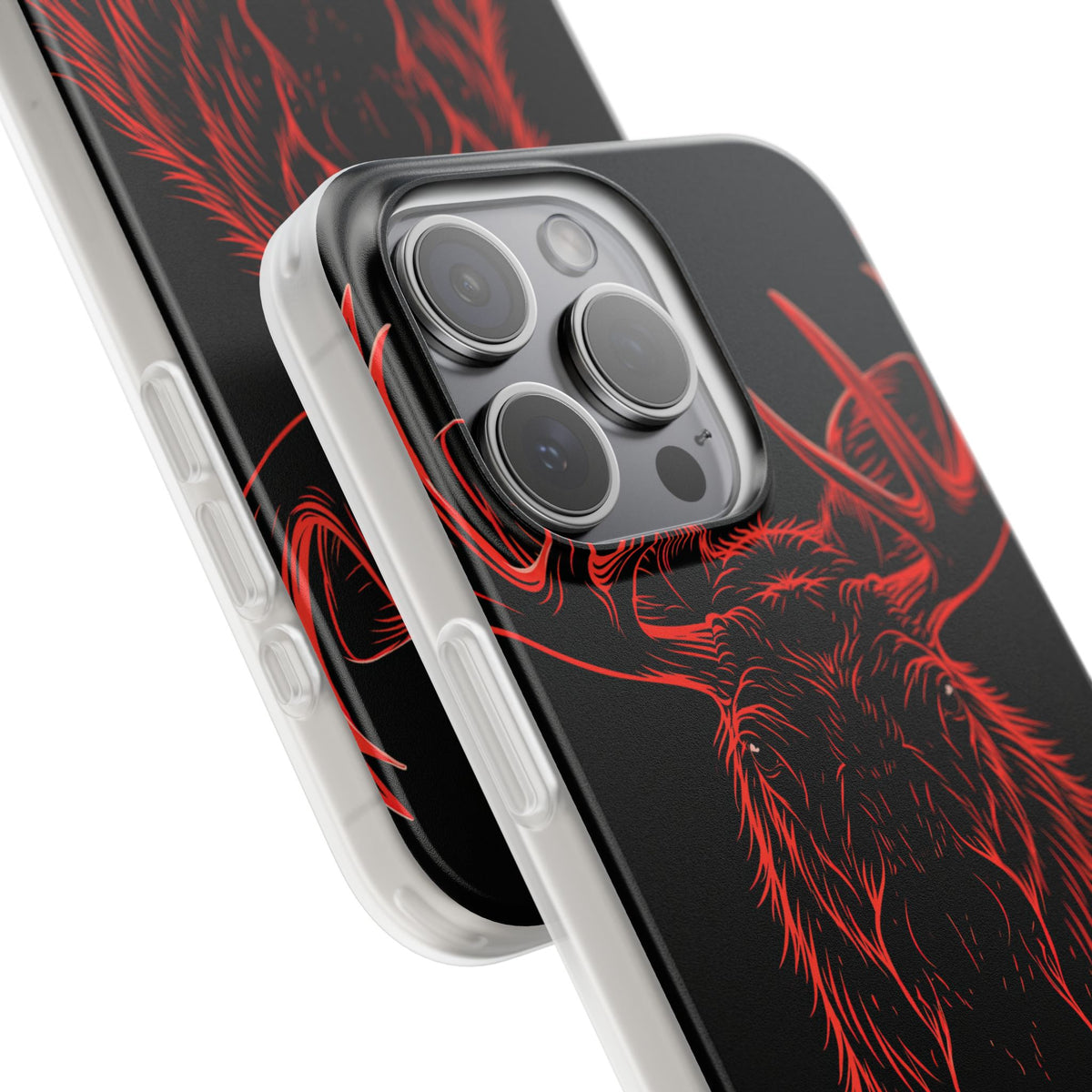 Nordic Moose Contour · Lite Phone Case for iPhone · Red