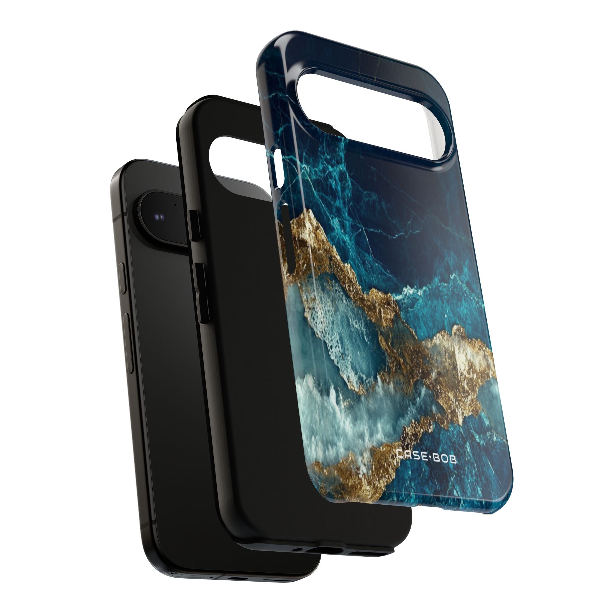 Gezacktes Gold gespalten Google Pixel 9 Pro Case - Tough
