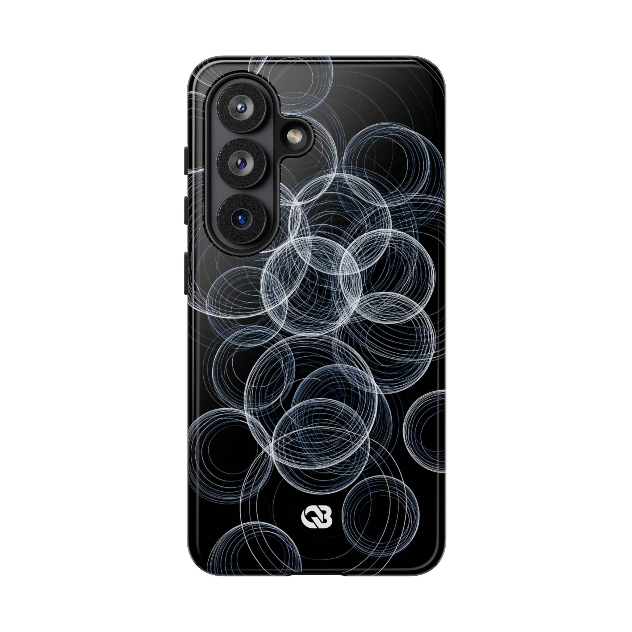 Black Tough Phone Case for Samsung - Frosted Ring Matrix