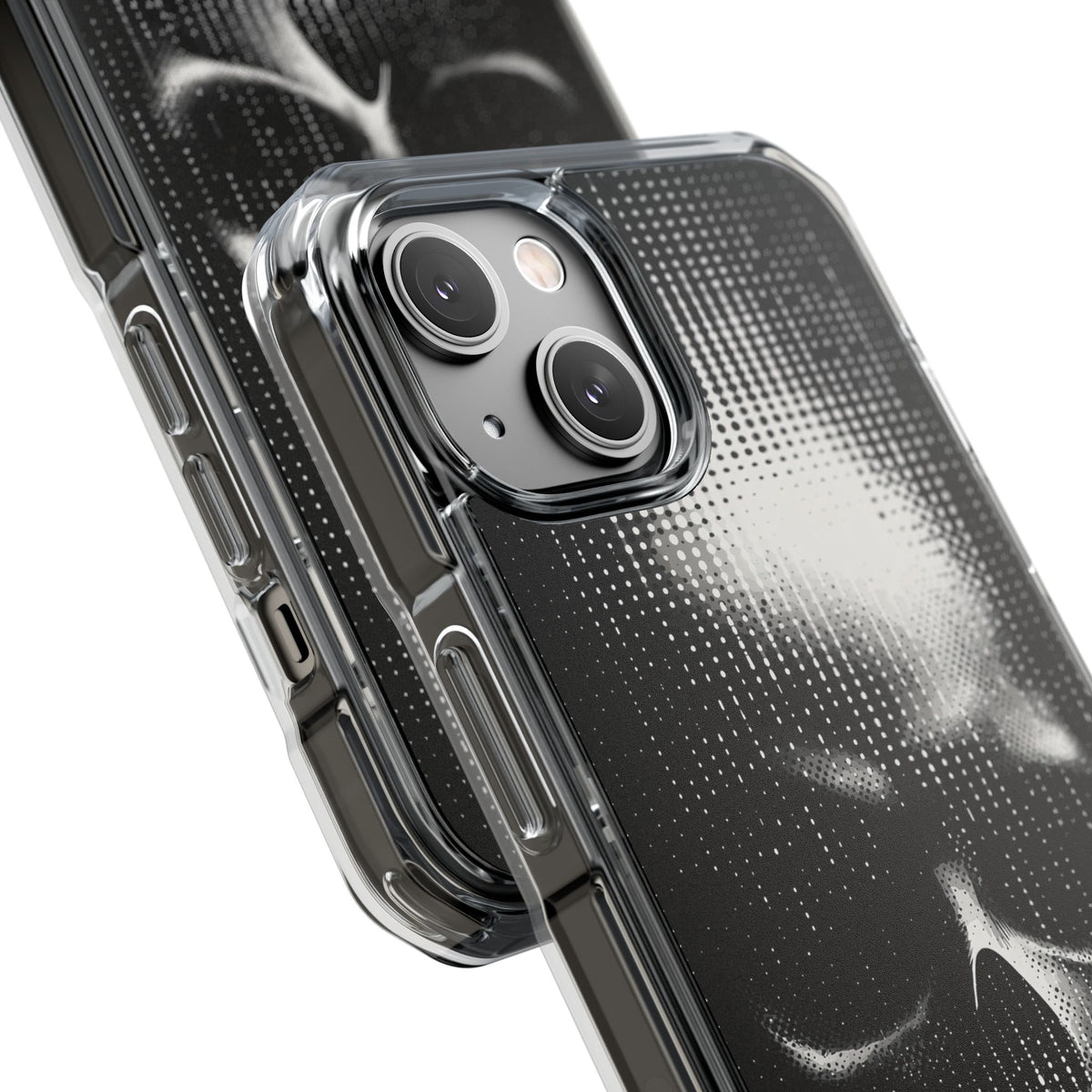 Raster Phantom · Clear Impact Magnetic Phone Case for iPhone · Black