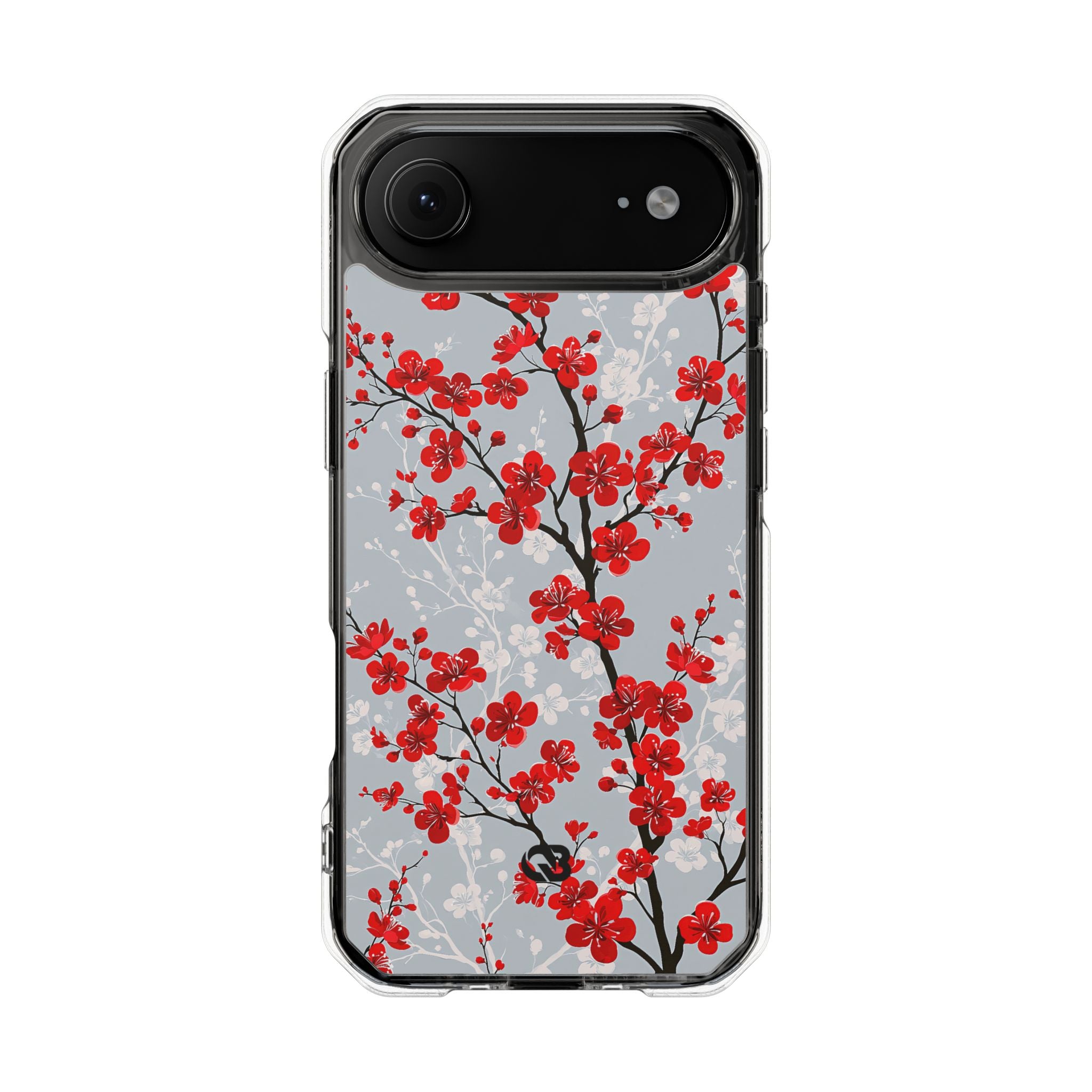 Grey Impact MagSafe Phone Case for iPhone - Crimson Sakura Slate