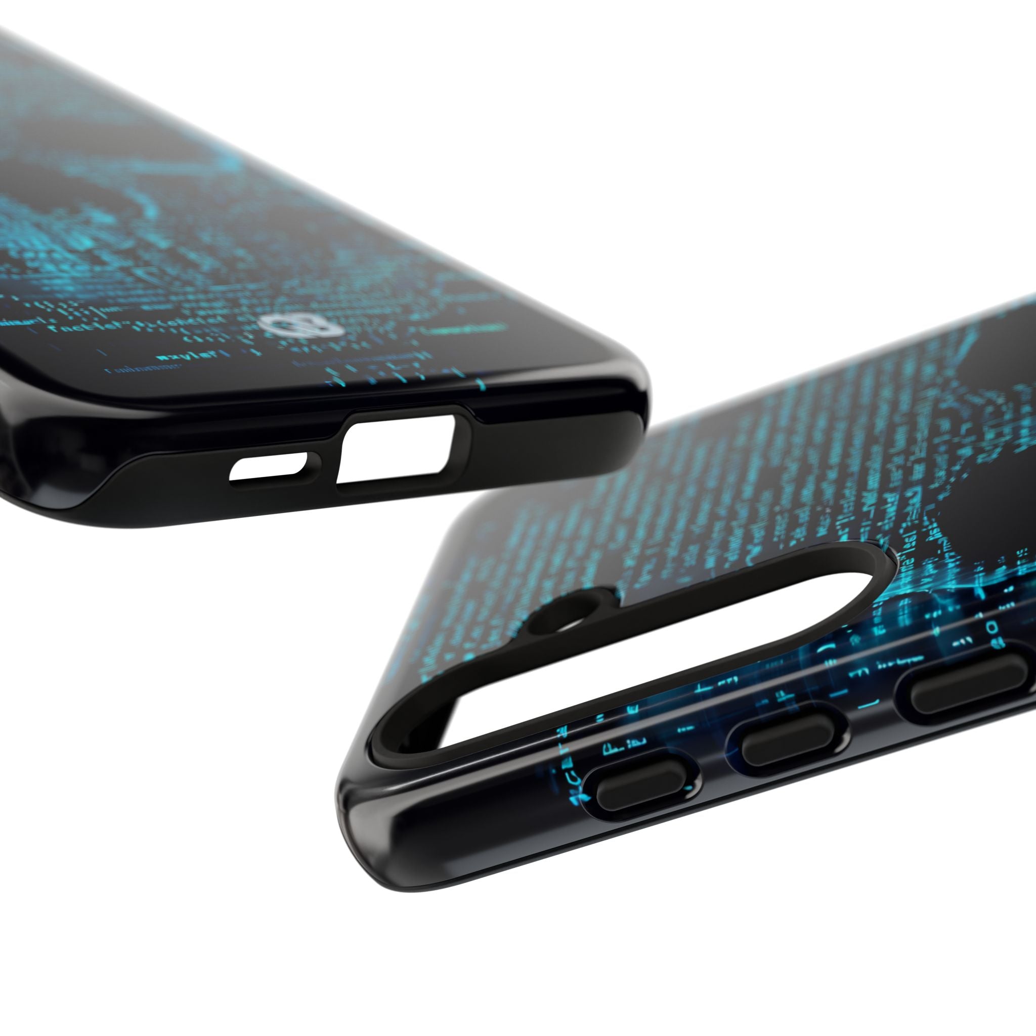 Cyan Glitch Skull · Tough Phone Case for Samsung