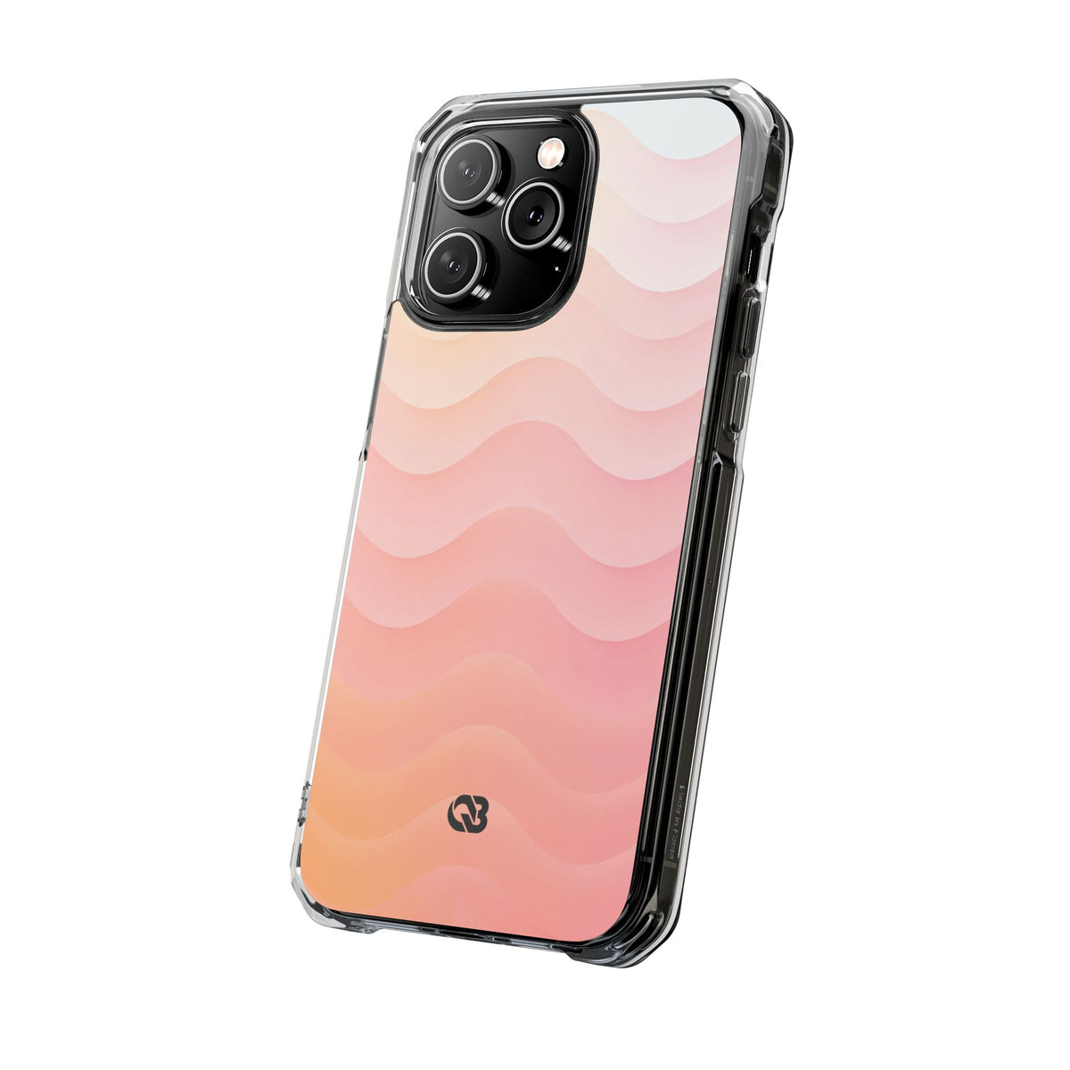 Blush Horizon Waves · Clear Impact Magnetic Phone Case for iPhone · Pink
