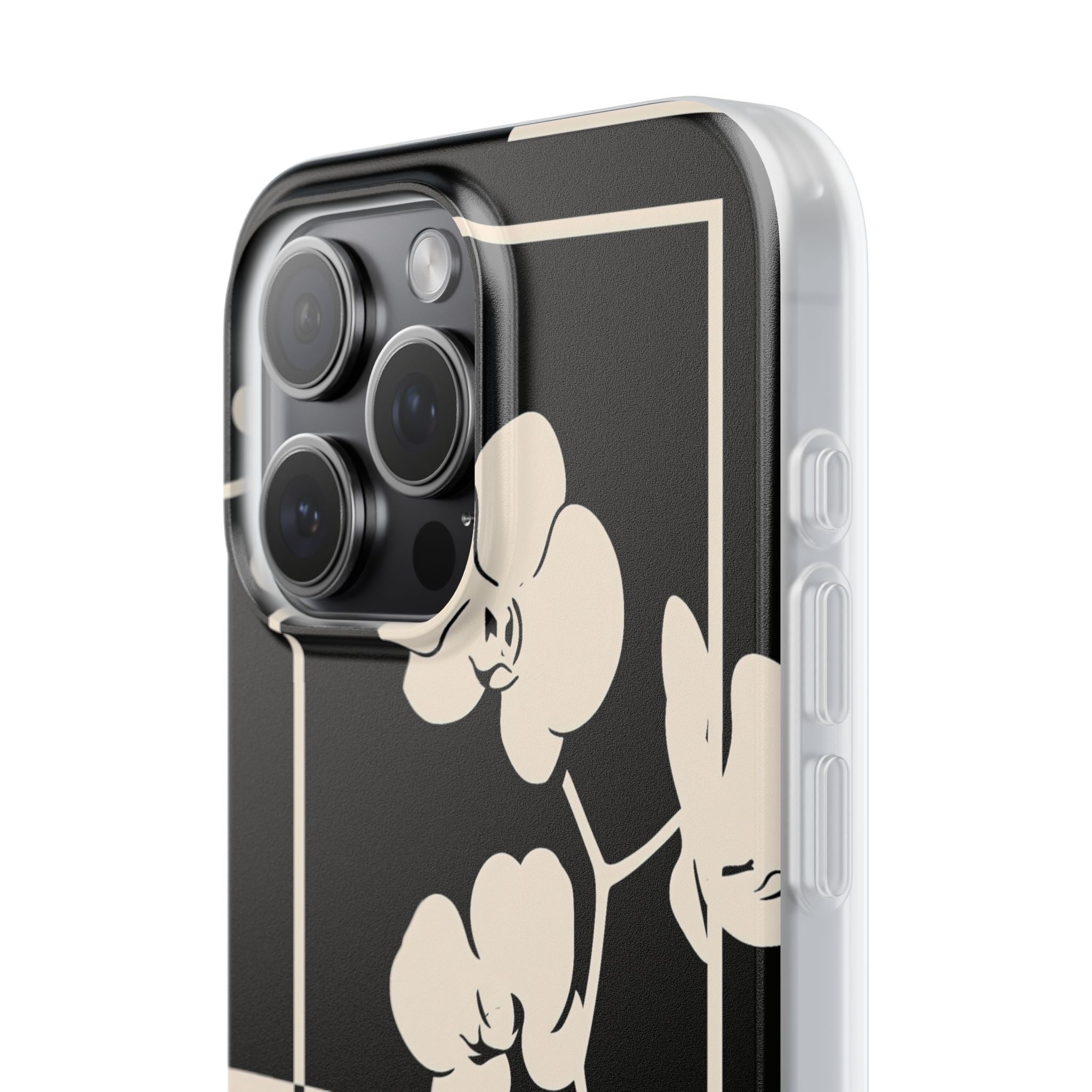Beige Lite Phone Case for iPhone - Nocturnal Orchid Frame