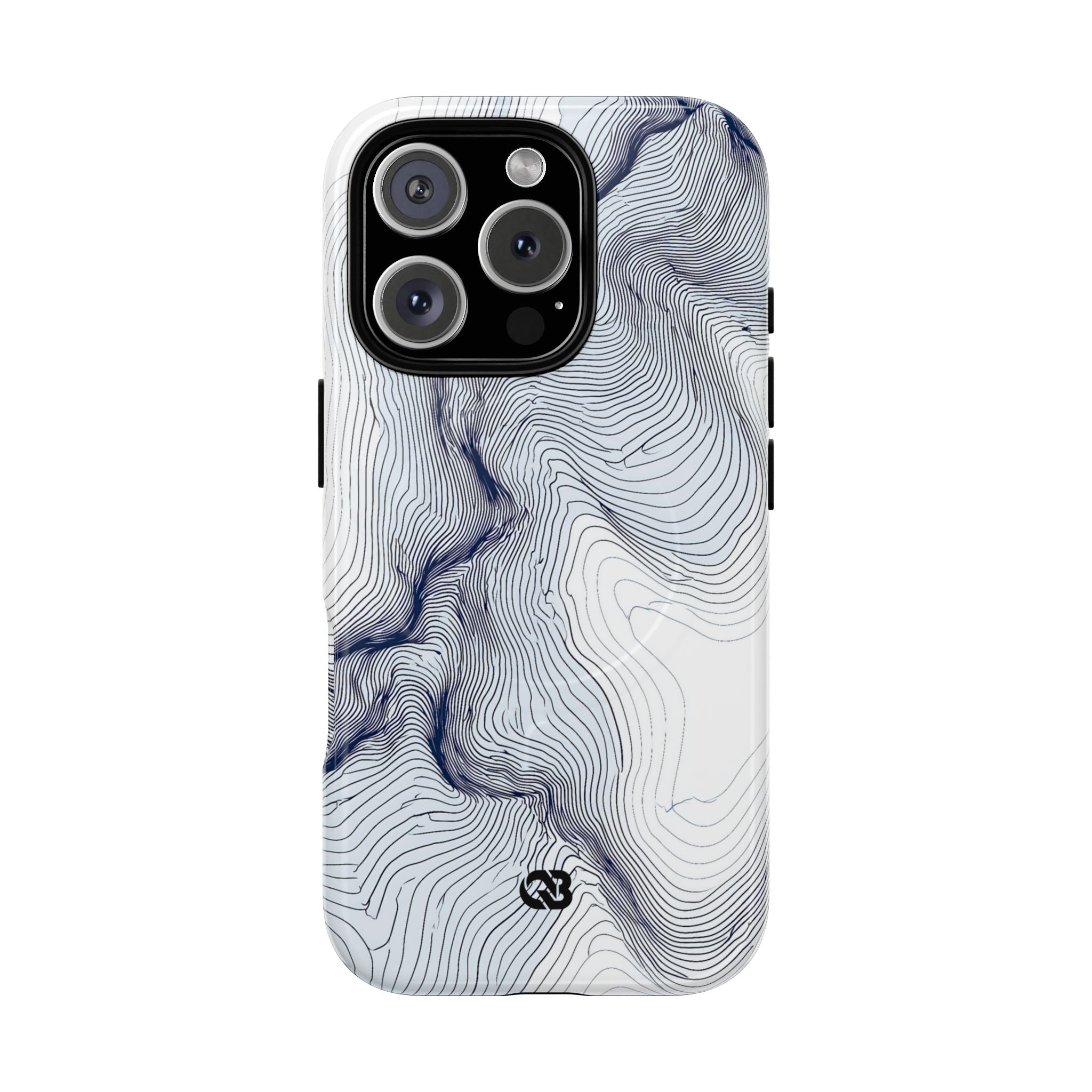 White Tough 2.0 Magsafe Phone Case for iPhone - Nordic Ridge Topo