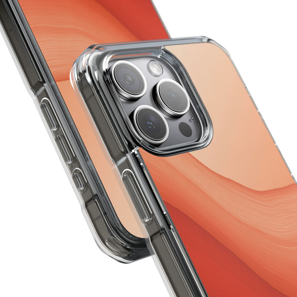 Terracotta Flow · Clear Impact Magnetic Phone Case for iPhone · Orange
