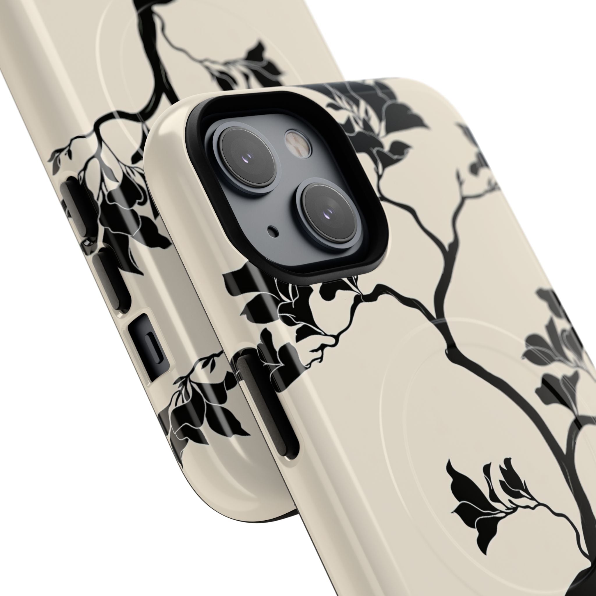 Beige Tough 2.0 Magsafe Phone Case for iPhone - Obsidian Bonsai Silhouette