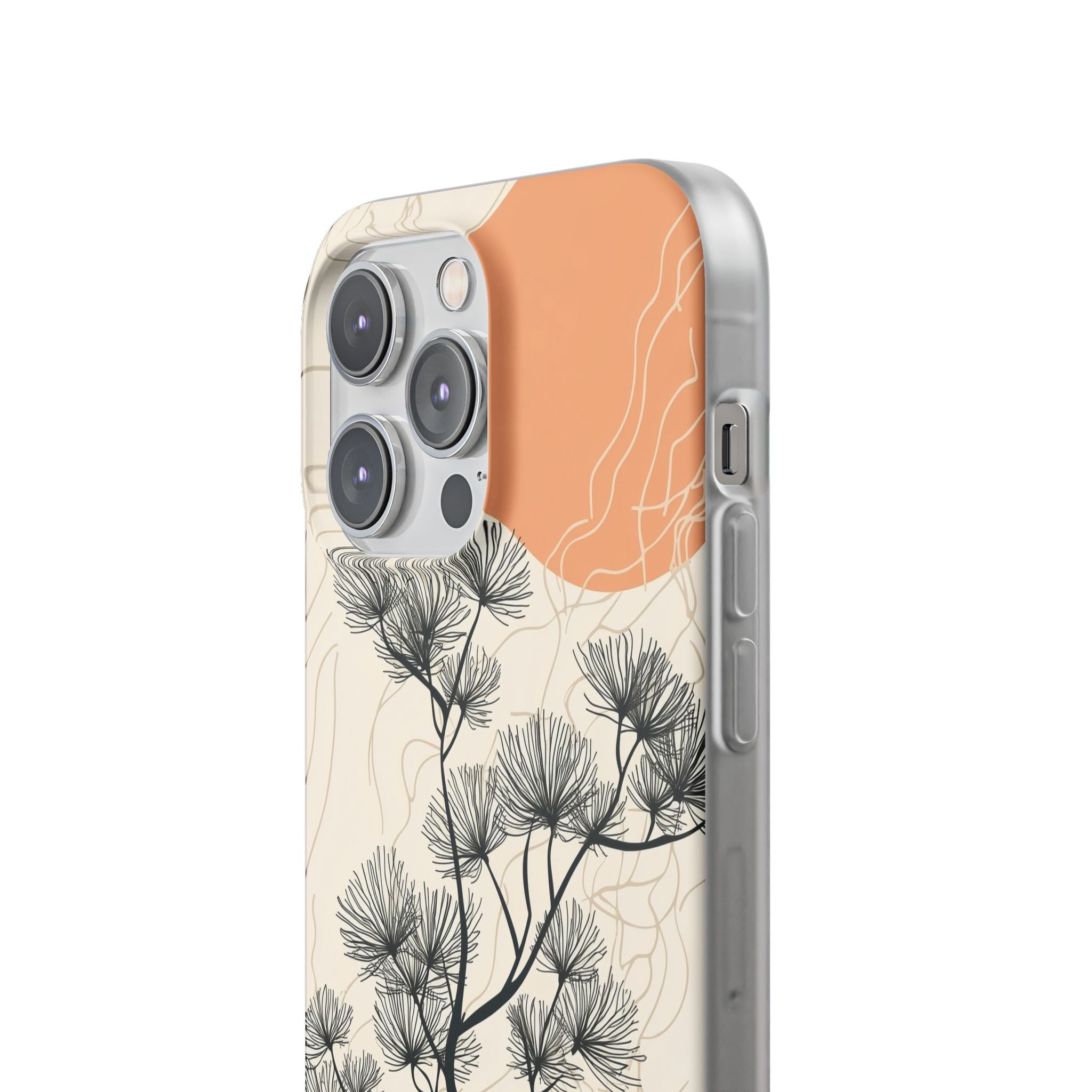 Spiky Tree Sunset iPhone 14 Pro Max Case - Soft