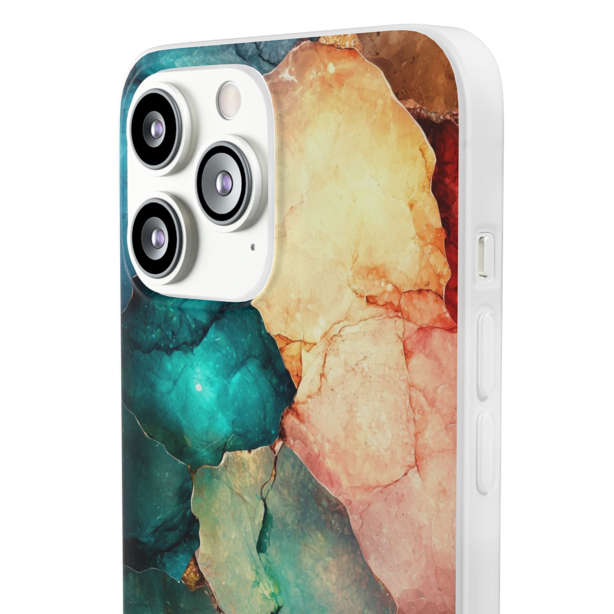 Teal Mosaic Veins iPhone 13 Pro Max - Soft