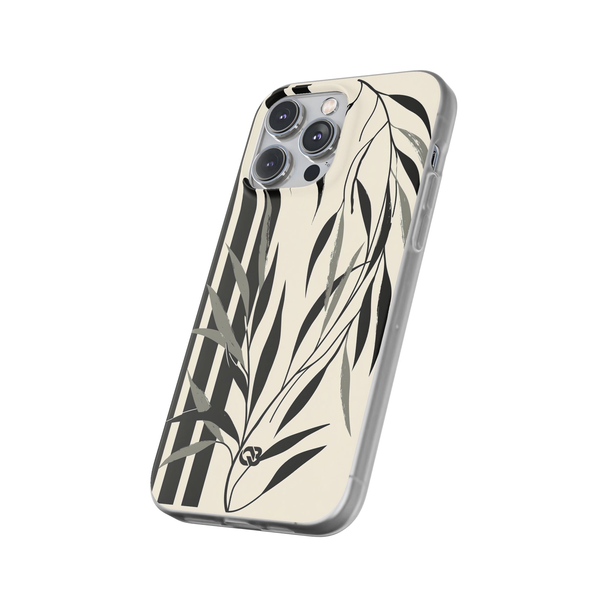 Beige Lite Phone Case for iPhone - Soot Leaf Sketch