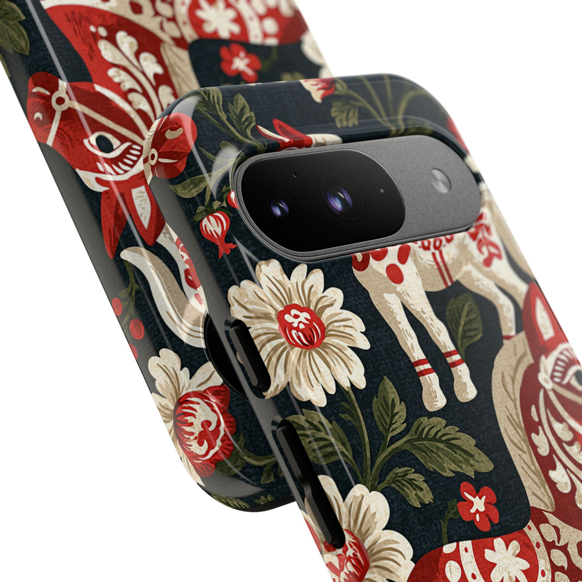 Nordic Dala Meadow · Tough Phone Case for Pixel · Red