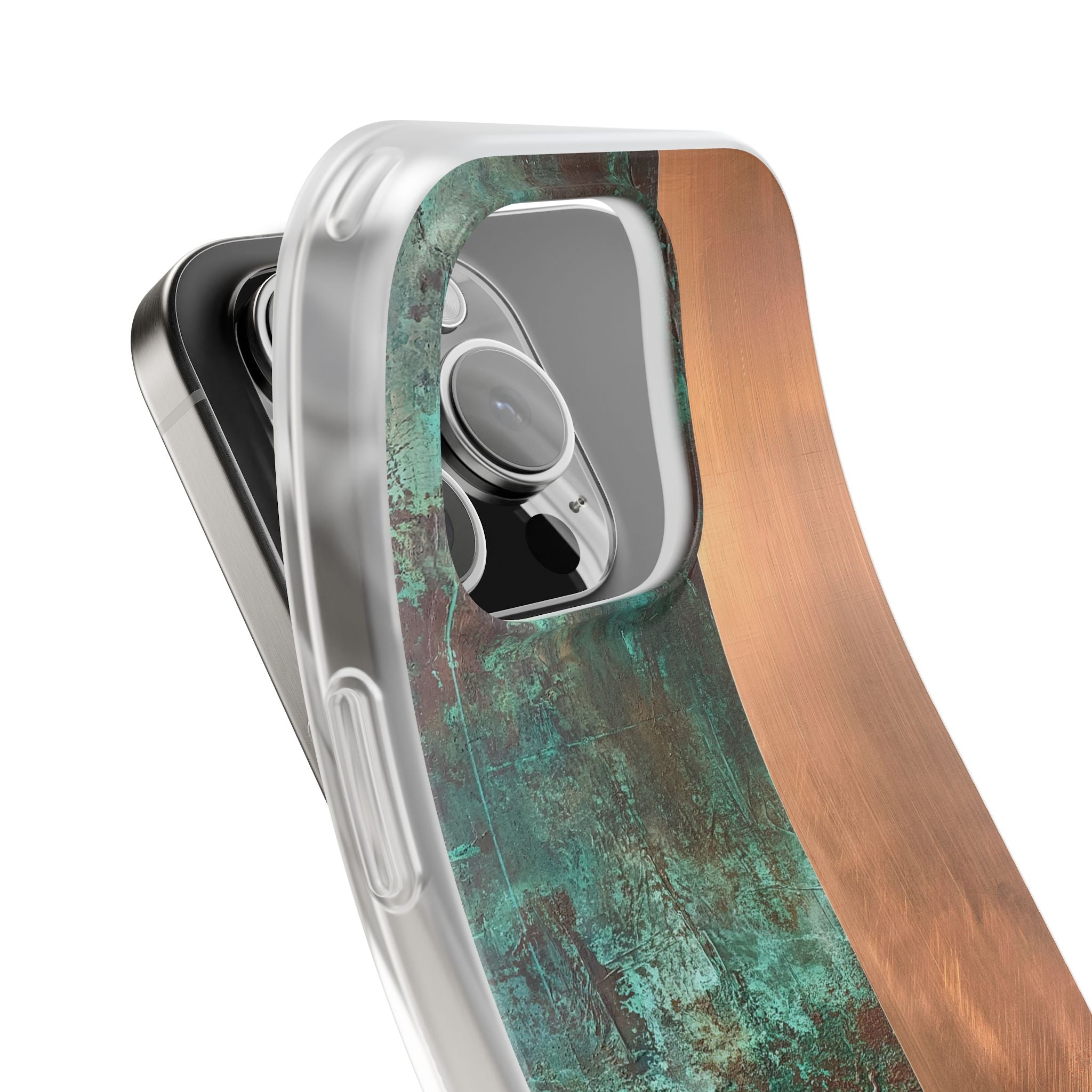 Teal Lite Phone Case for iPhone - Verdigris Copper Slab