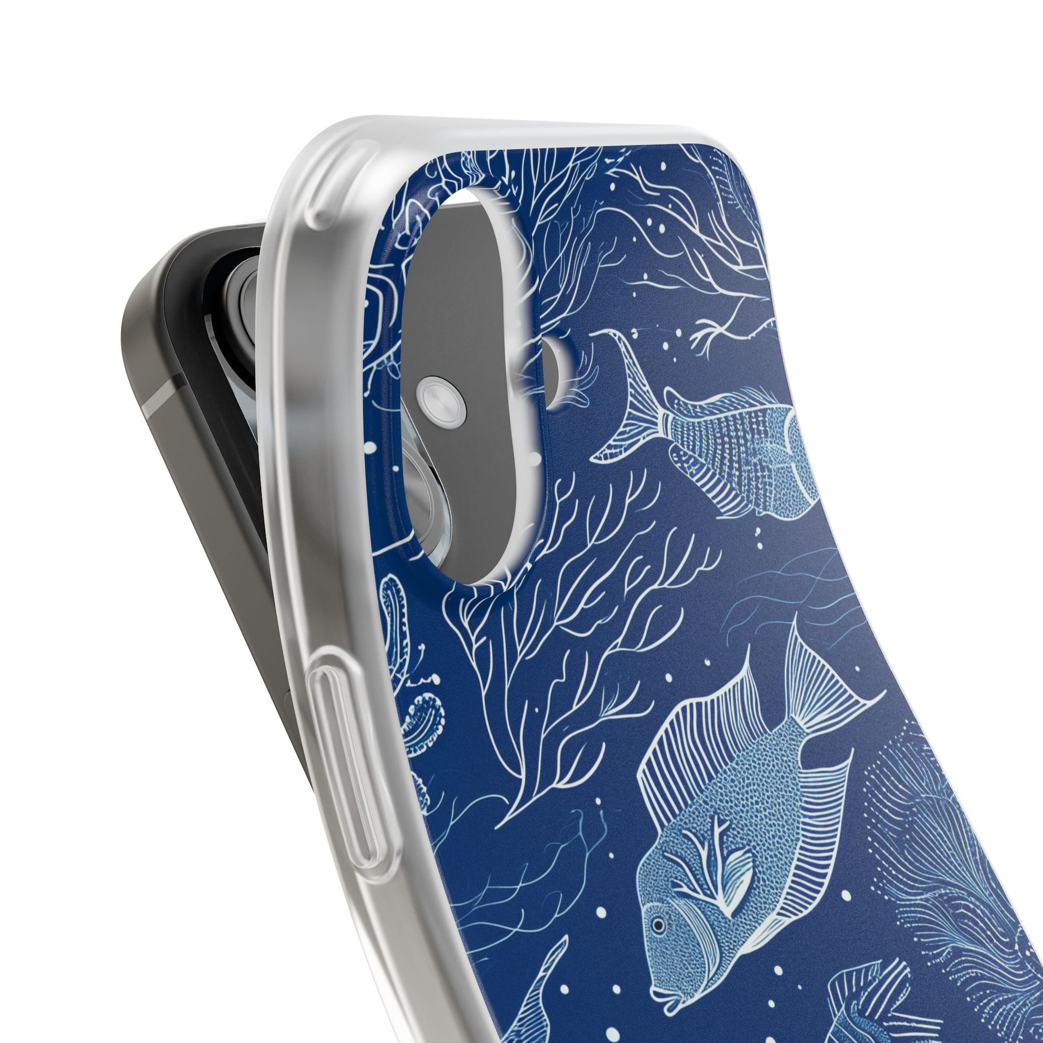 Navy Scale Reef iPhone 16 Case - Soft