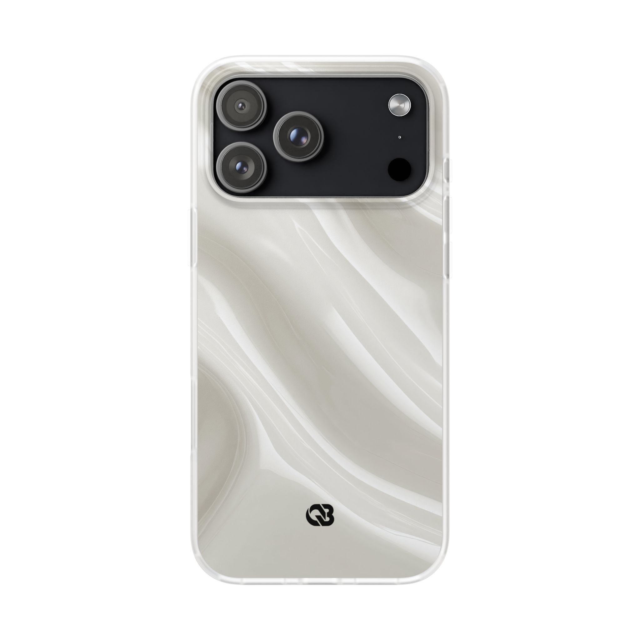White Lite Phone Case for iPhone - Polished Ivory Wave
