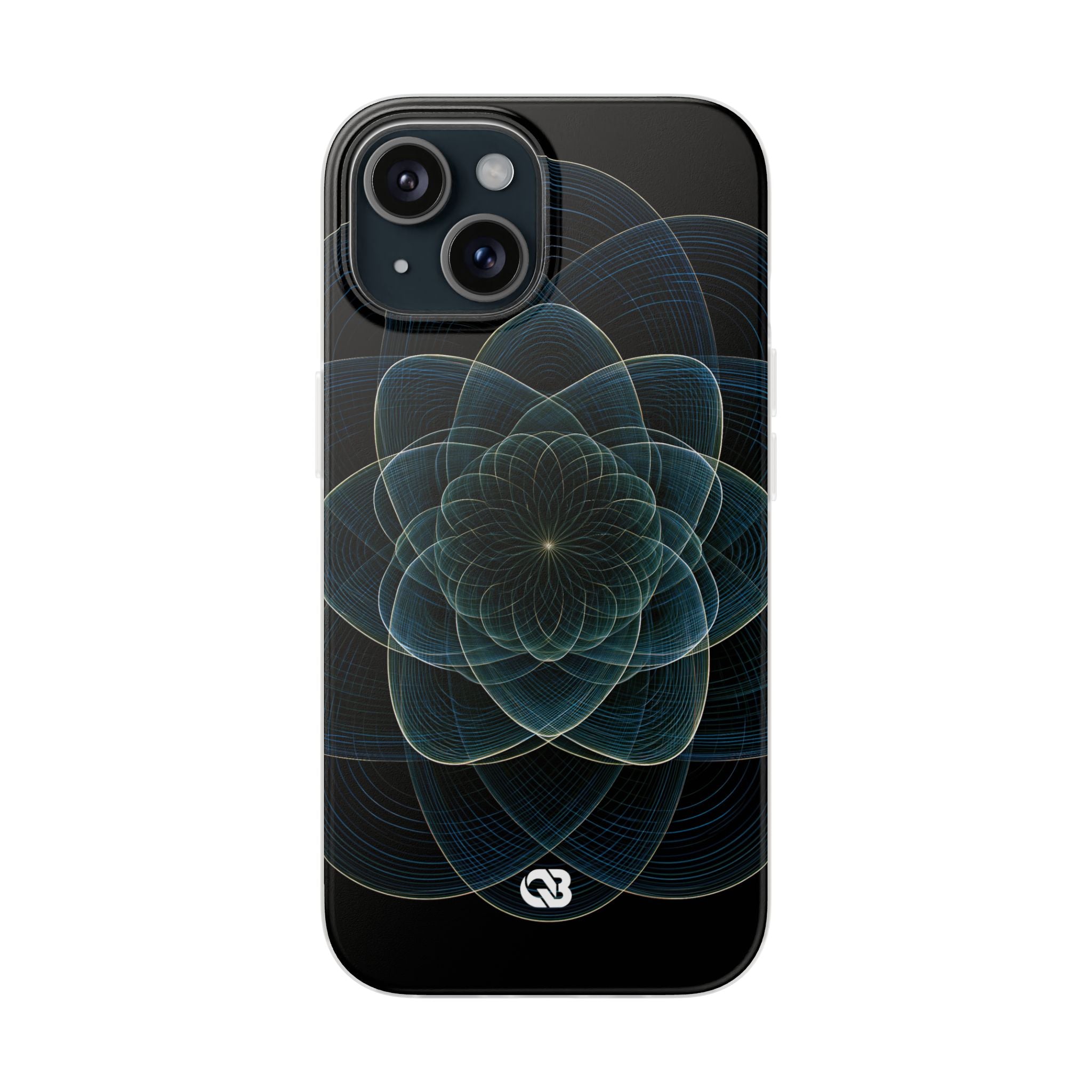 Blue Lite Phone Case for iPhone - Celestial Wireframe Bloom