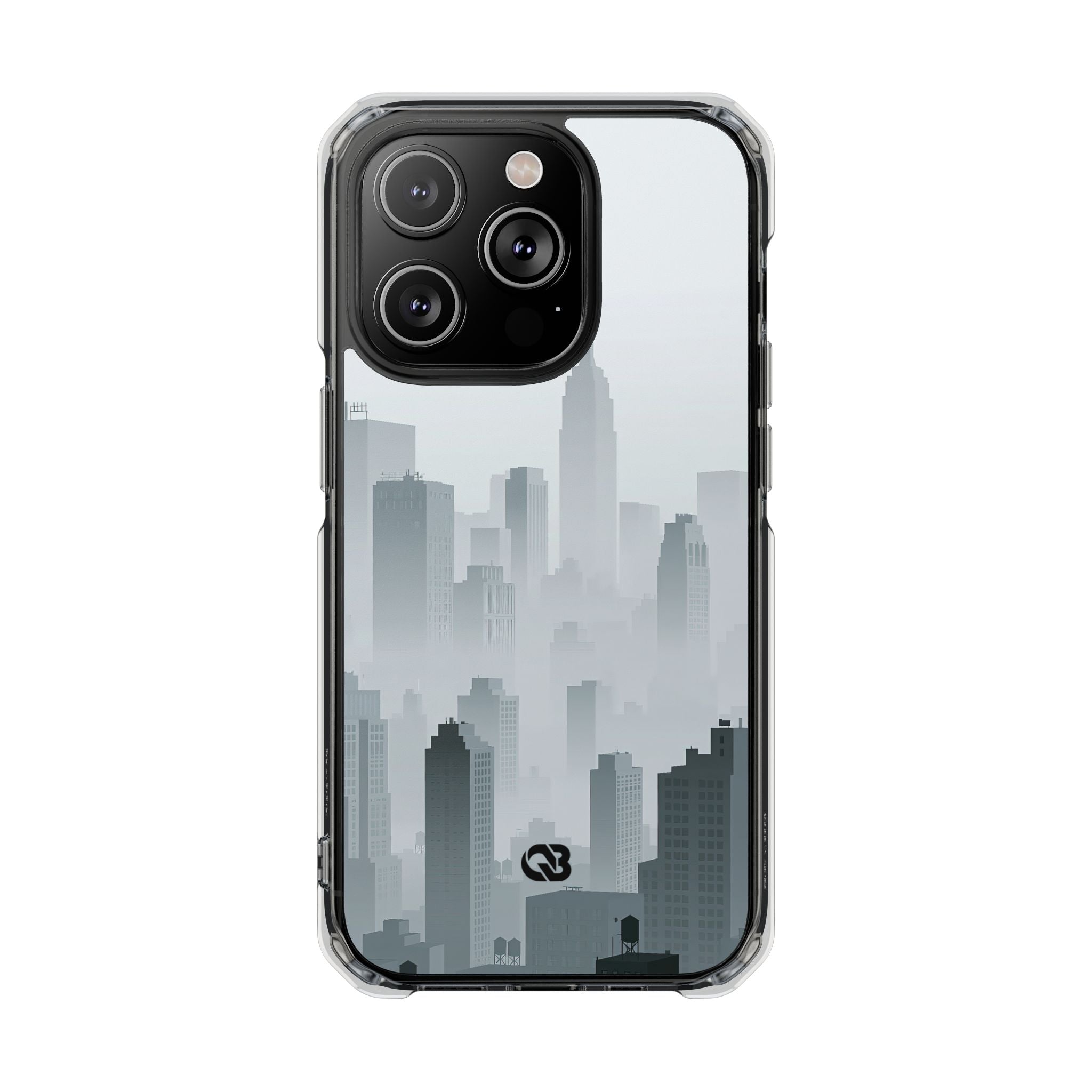 Grey Impact MagSafe Phone Case for iPhone - Steel Mist Skyline