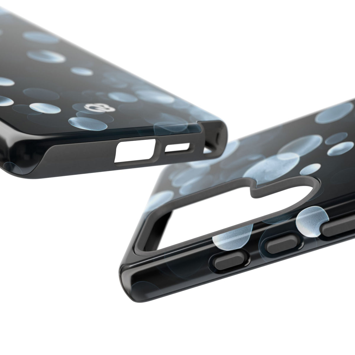 Black Tough Phone Case for Samsung - Silver Orbit Glow
