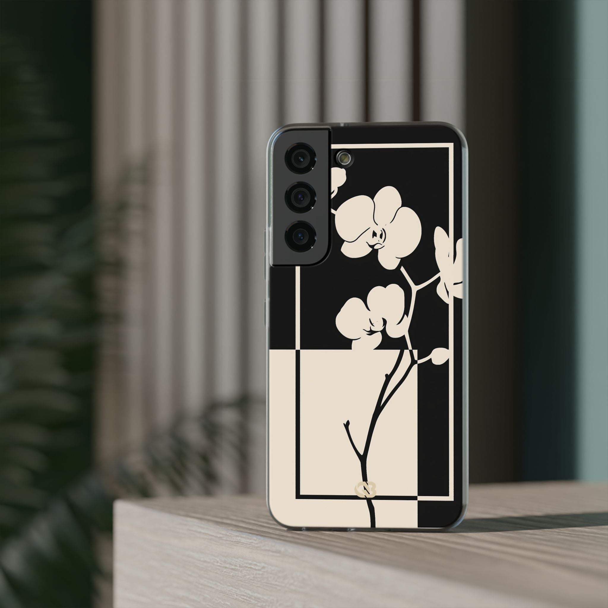 Beige Lite Phone Case for Samsung - Nocturnal Orchid Frame