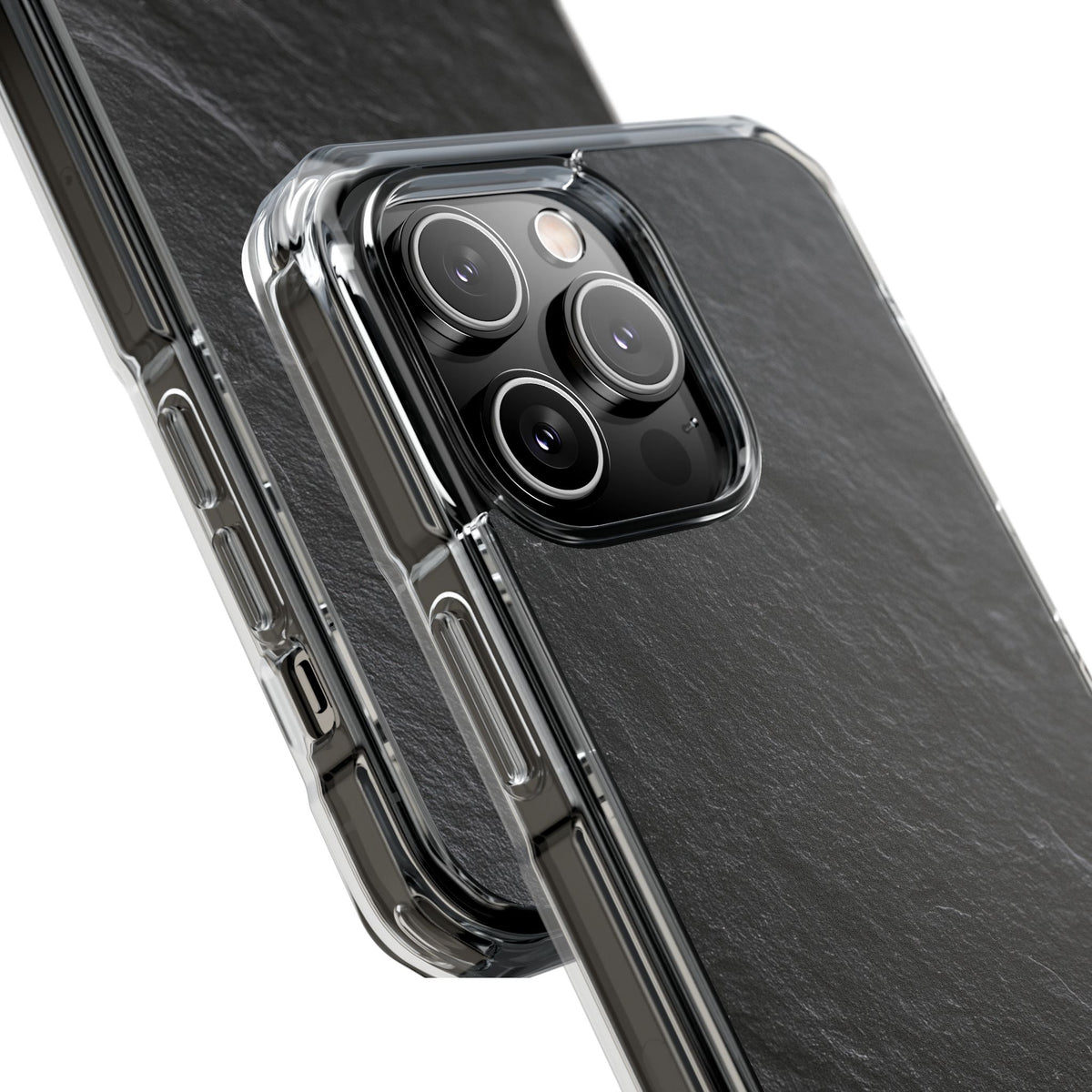 Obsidian Slate · Clear Impact Magnetic Phone Case for iPhone · Black