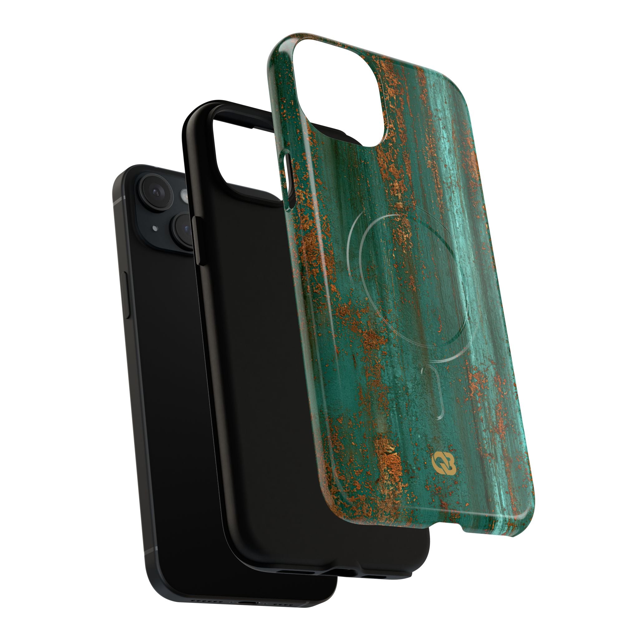 Teal Tough 2.0 Magsafe Phone Case for iPhone - Verdigris Copper Siding