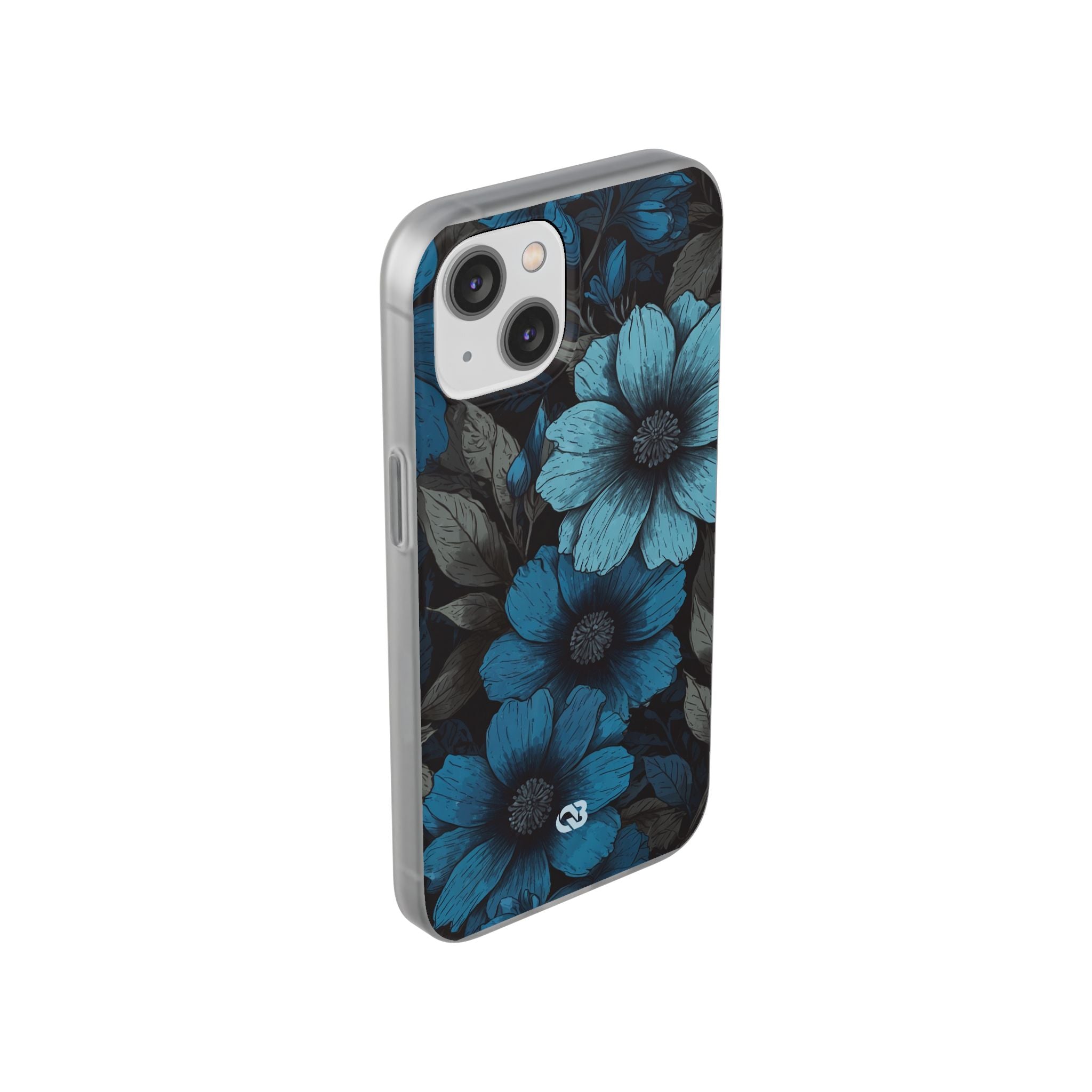 Obsidian Blue Petals · Soft Phone Case for iPhone